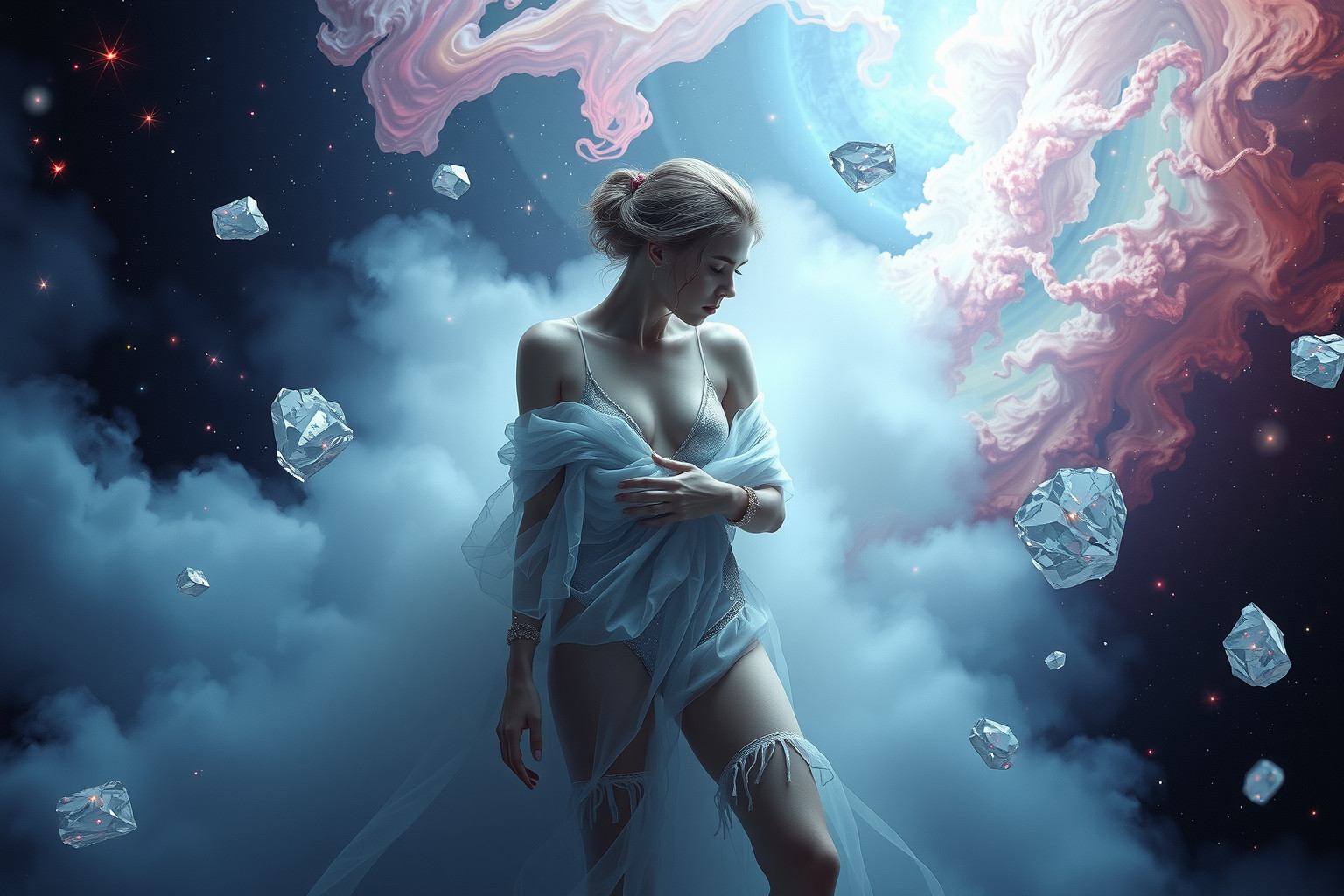 Frieren im Badeanzug symbolisiert innere Unsicherheit und Verletzlichkeit.