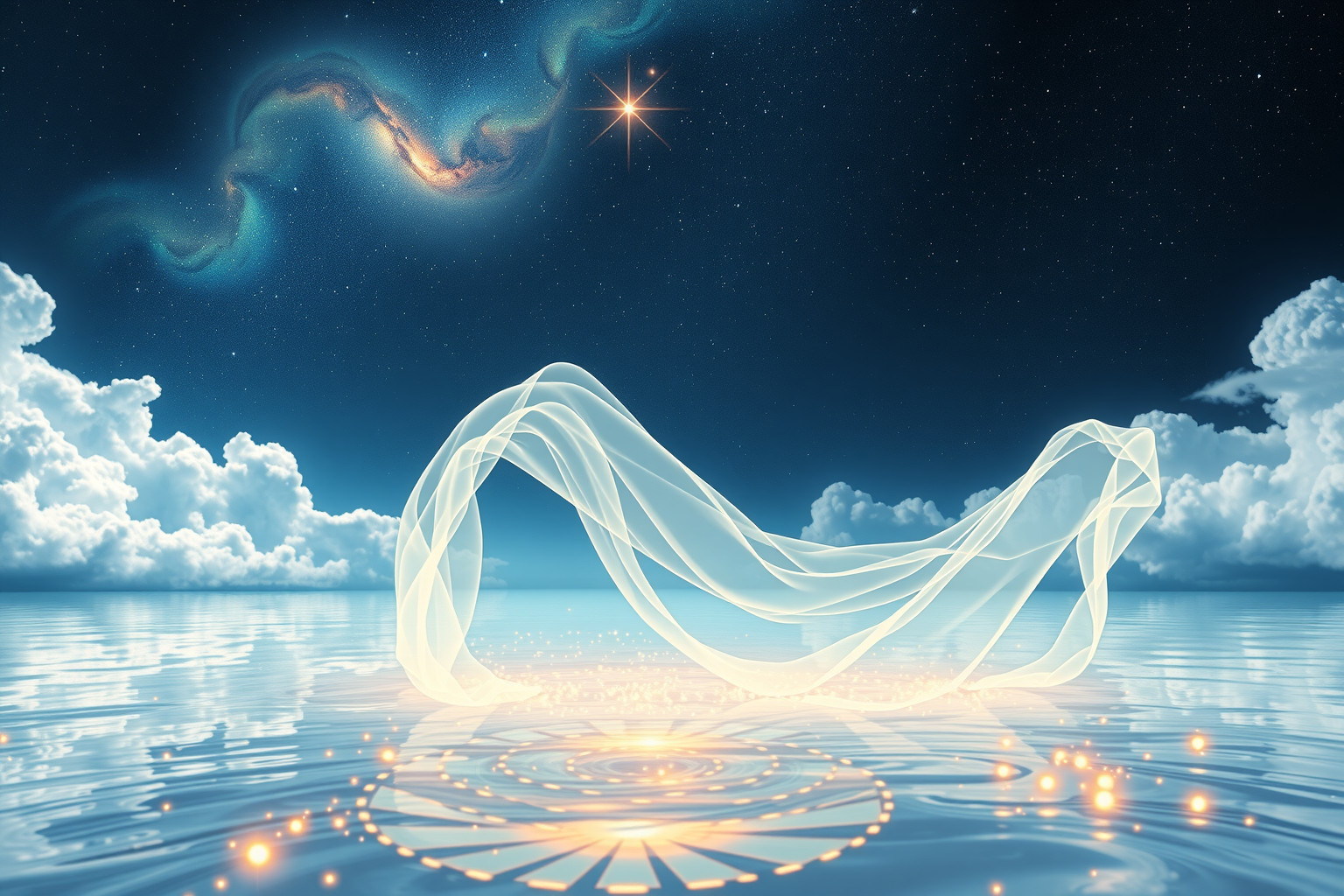 Einen Brautschleier im Wasser treiben sehen symbolisiert Loslassen und Neubeginn.