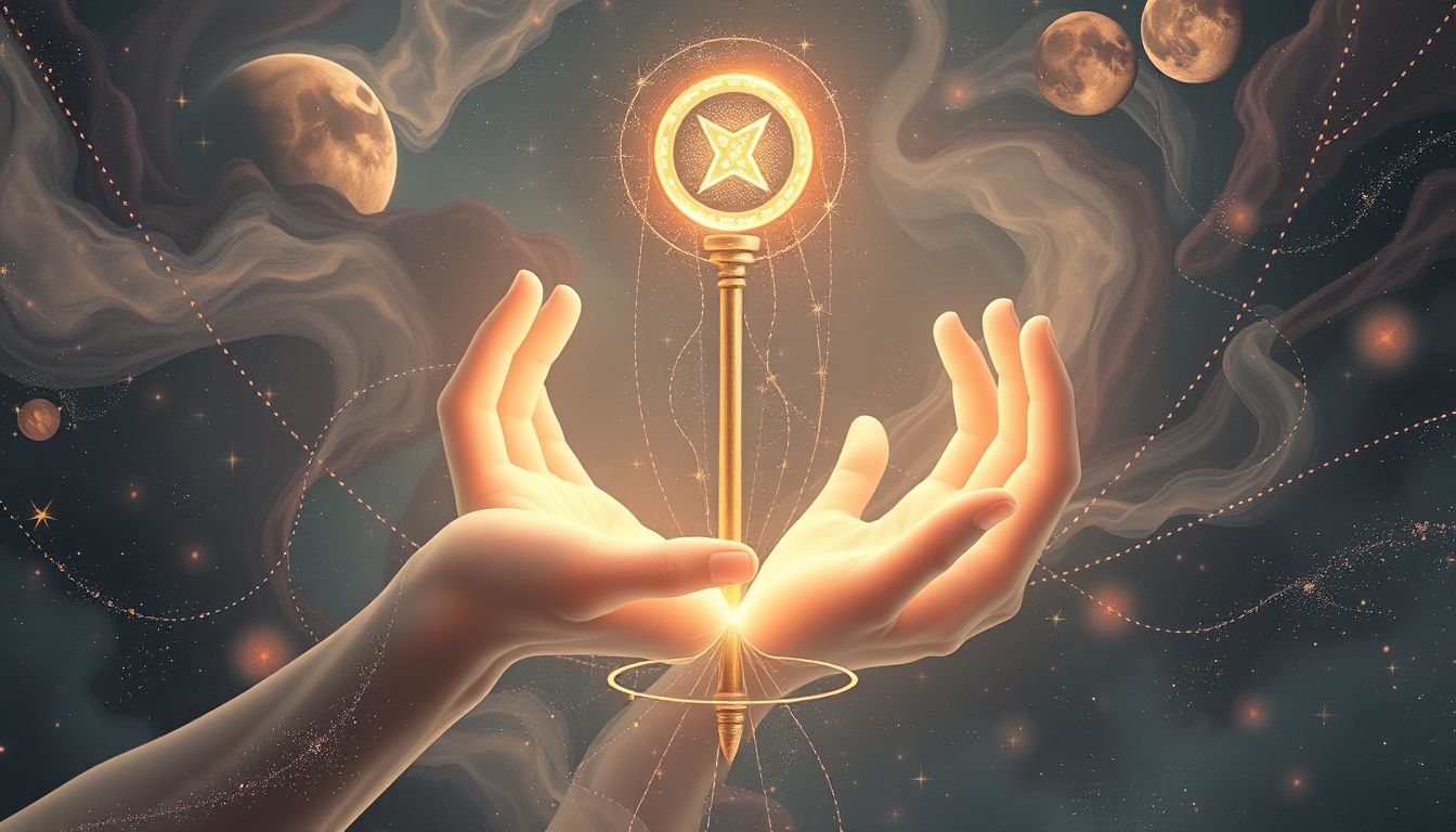 Ein geteilter Zeichenstab symbolisiert Unterstützung und gemeinsame Ziele im Traum.