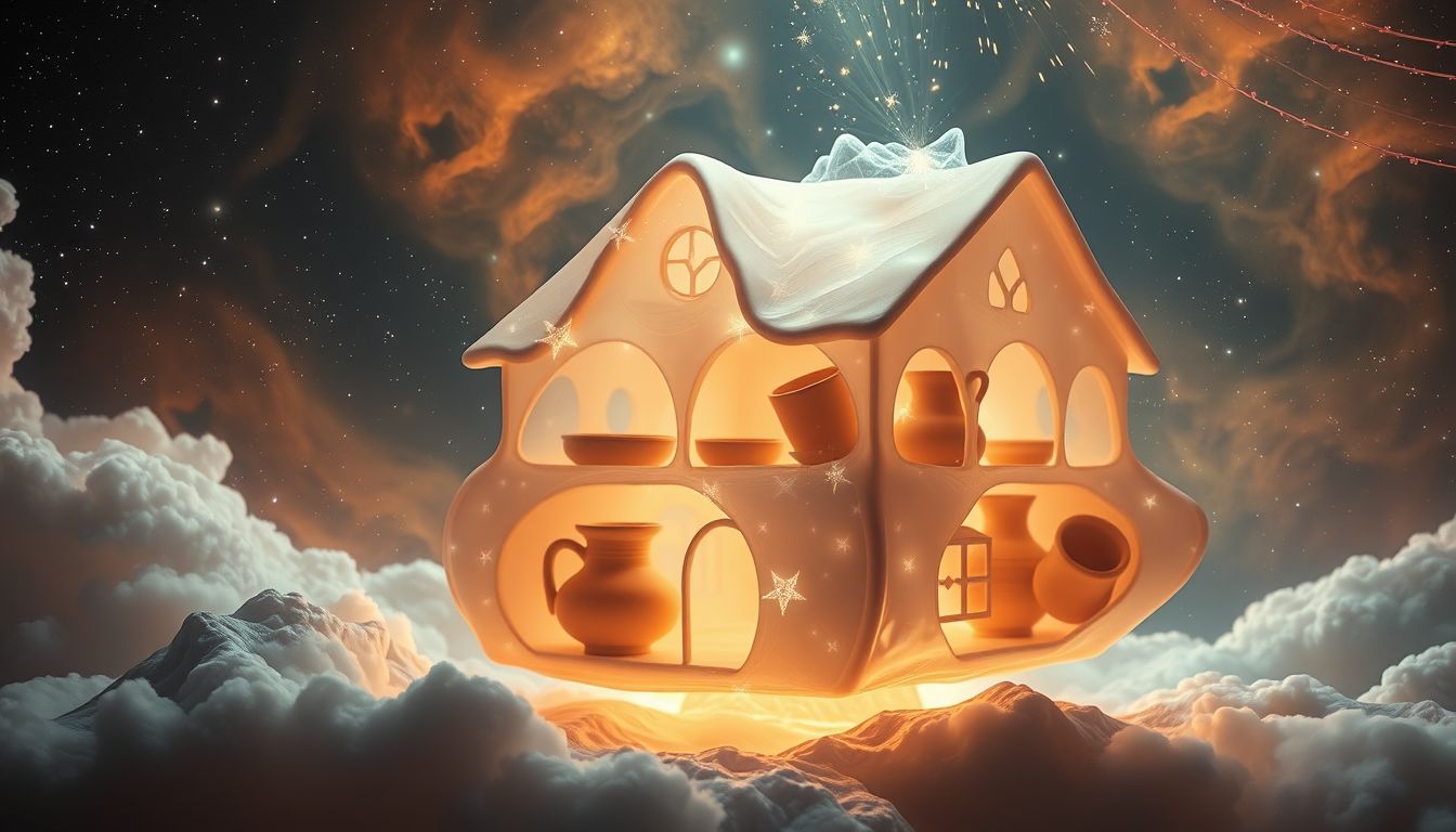 Tonwaren im Haus symbolisieren innere Stabilität und familiären Zusammenhalt.