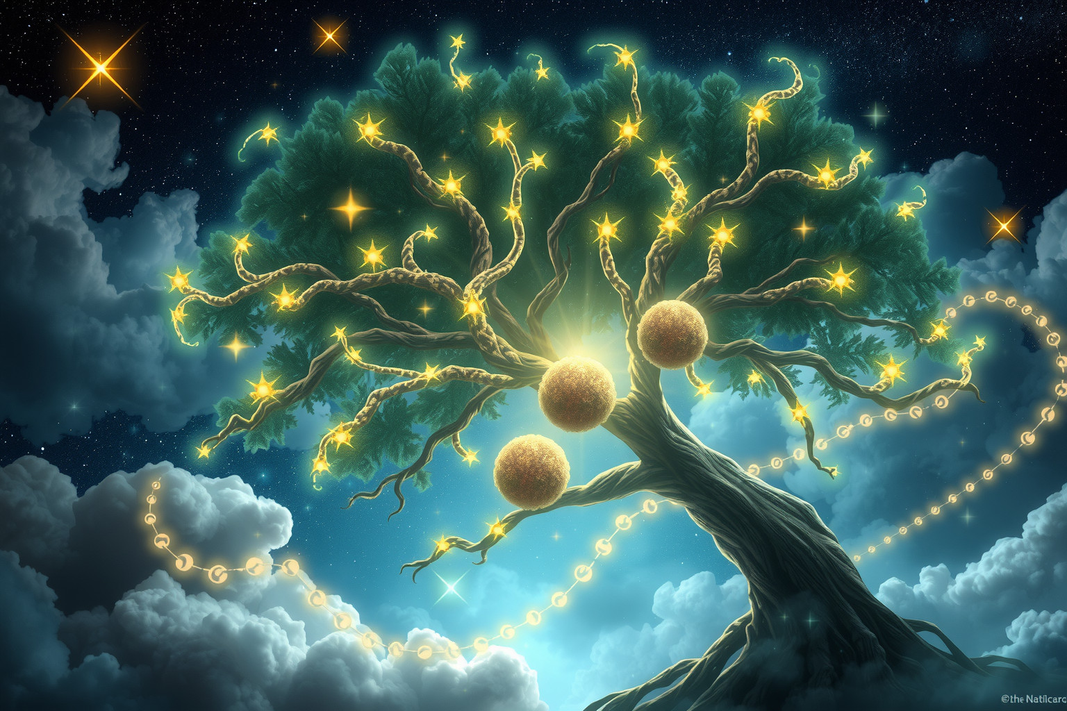 Ein sprechender Myrtenbaum symbolisiert Weisheit und verborgene Botschaften.