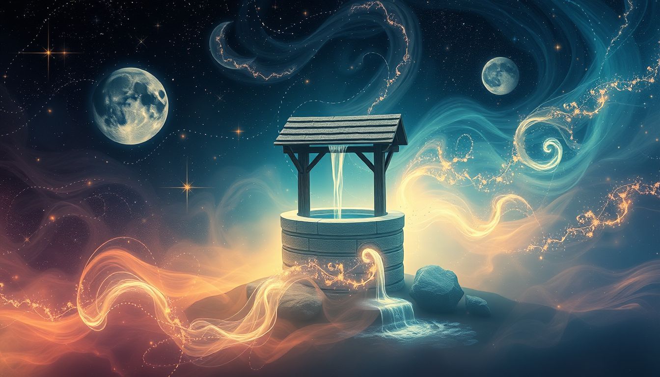 Der Brunnen symbolisiert emotionale Tiefe und lebensspendende Intuition.