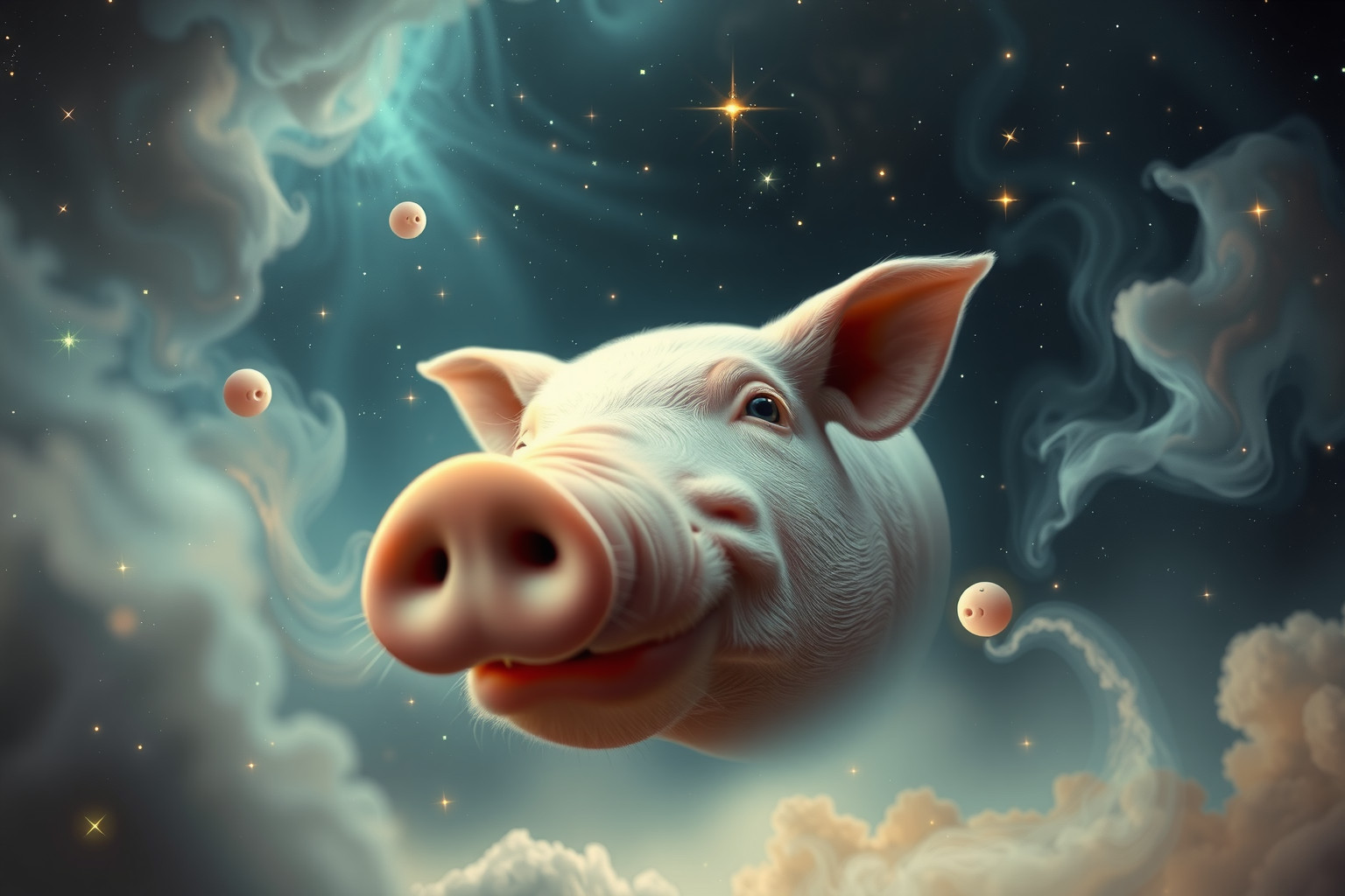 Eine Schweineschnauze im Traum symbolisiert oft aufdringliche Gedanken.