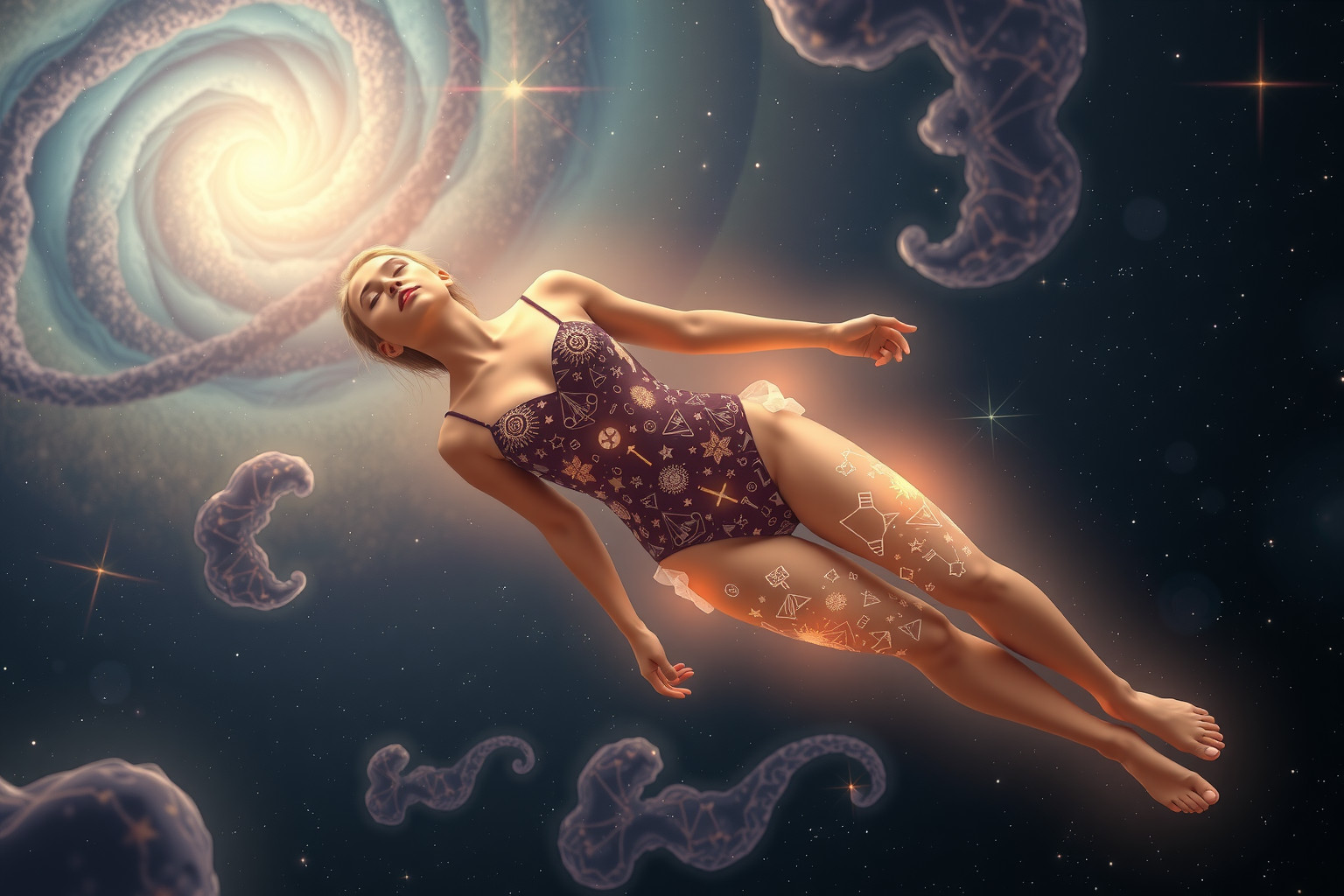 Ein Badeanzug mit Muster symbolisiert individuelle Selbstentfaltung im Traum.