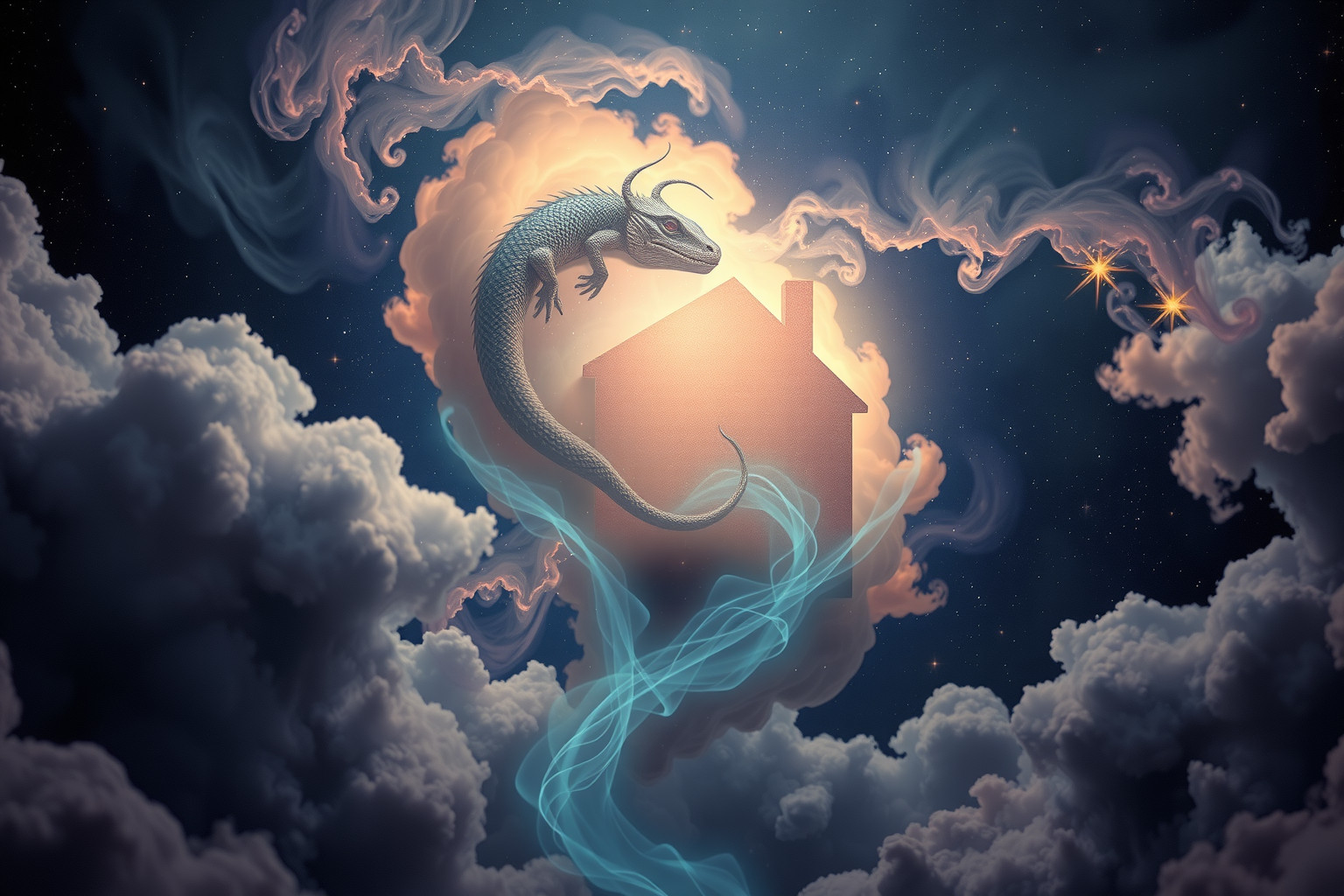 Reptilien im Haus symbolisieren verborgene Ängste und innere Konflikte.