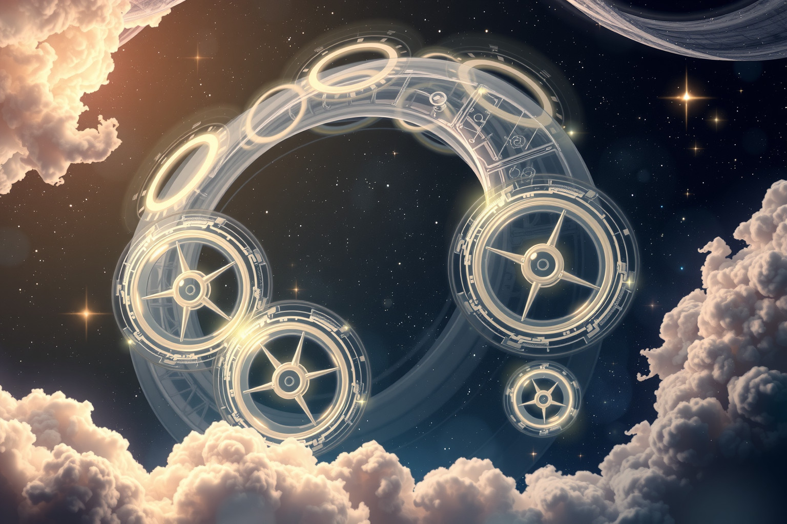 Sich drehende Räder symbolisieren oft zyklische Lebenserfahrungen und Wiederholungen.