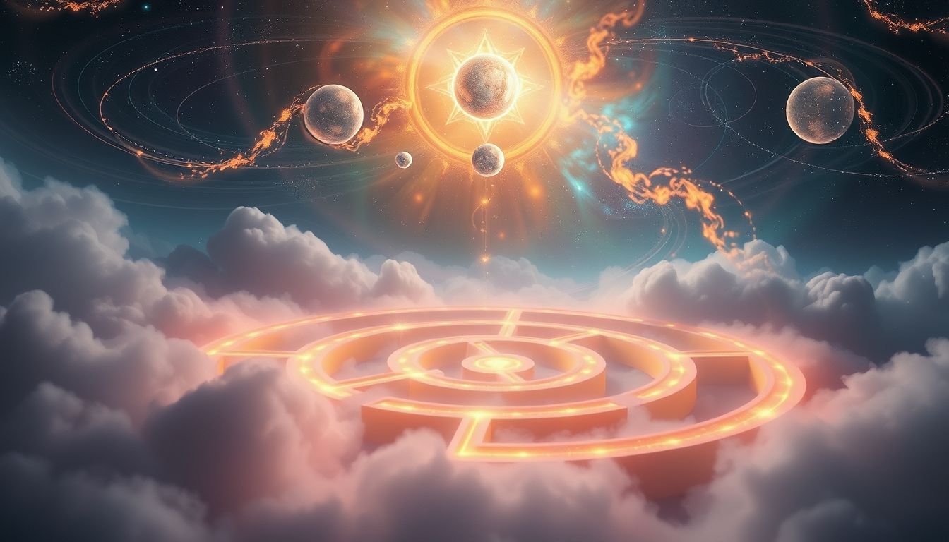 Der Irrgarten symbolisiert die spirituelle Suche nach innerer Erleuchtung.