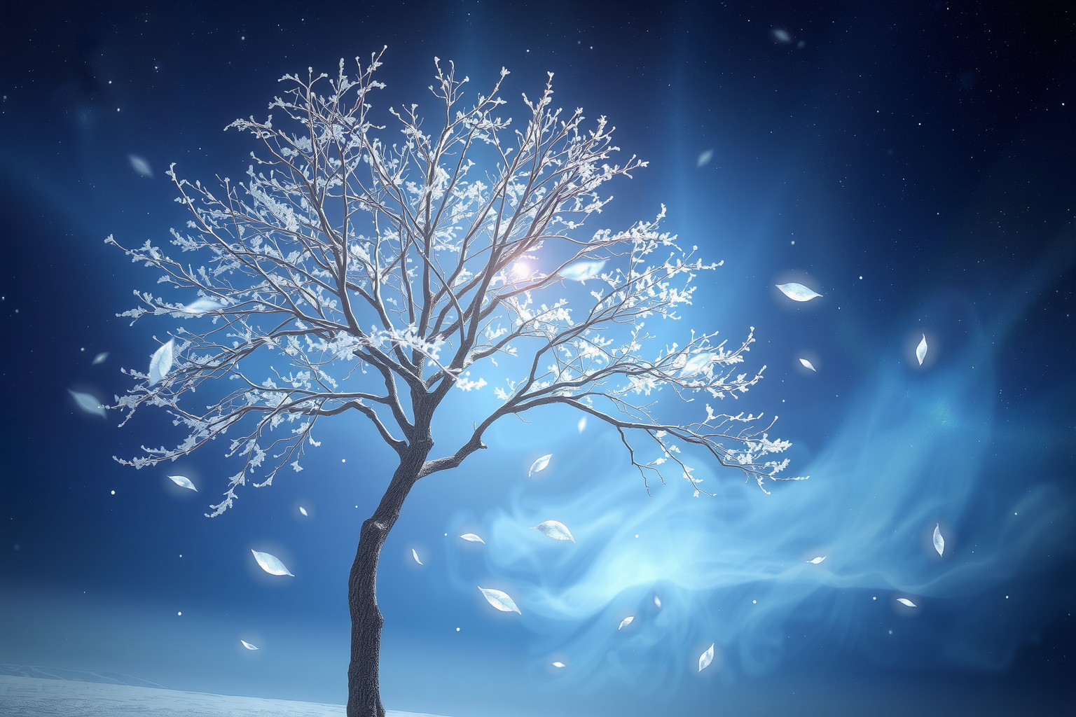 Im Winter symbolisiert der Myrtenbaum Hoffnung und innere Stärke.