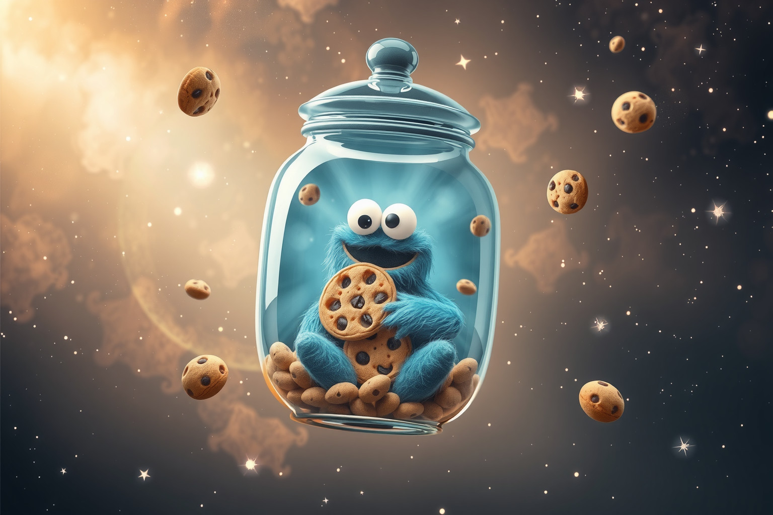 Das gefangene Cookie Monster symbolisiert unterdrückte Wünsche nach Freiheit.