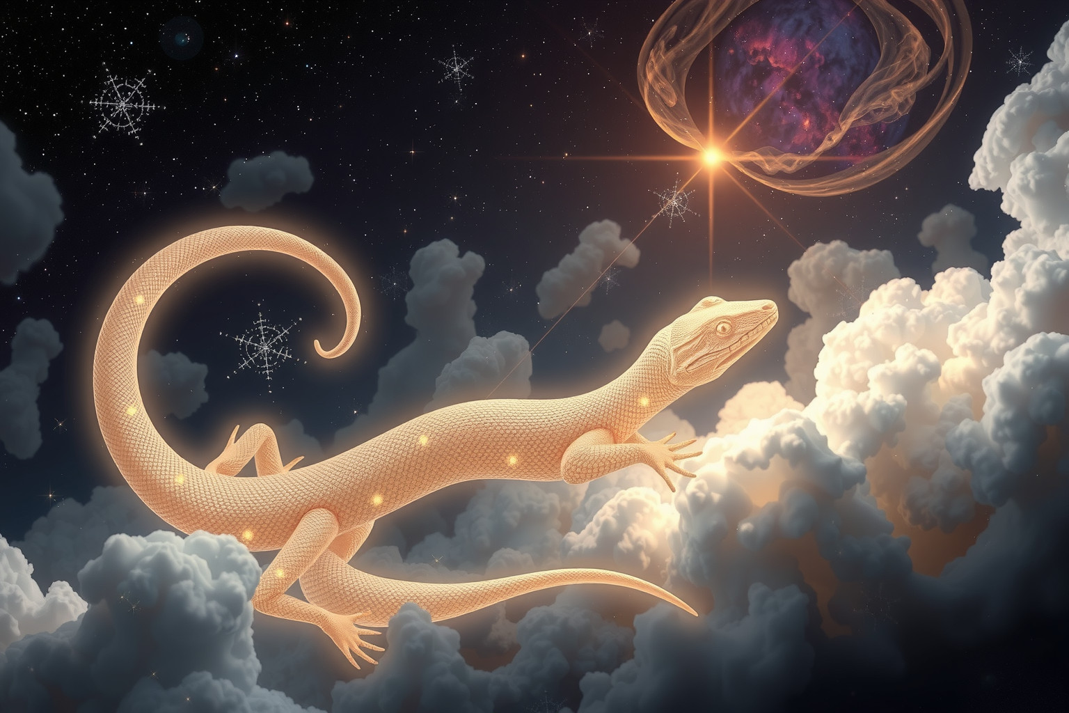 Träume von Reptilien symbolisieren oft Kontrolle über instinktives Verhalten.