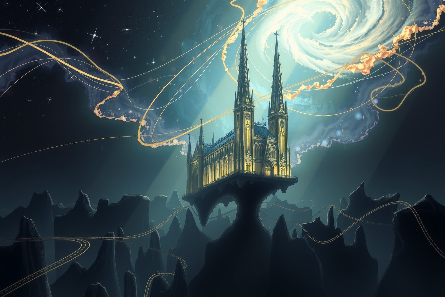 Eine fremde Kathedrale symbolisiert spirituelle Entdeckung und neue Perspektiven.
