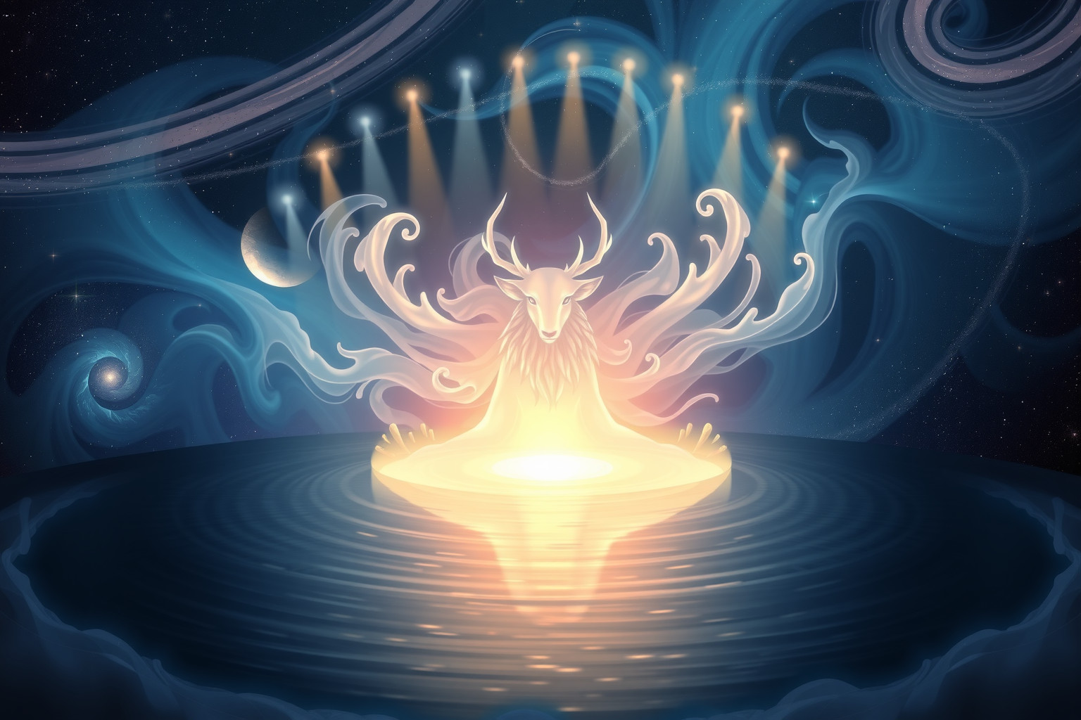 Das bewachte Heilwässerchen symbolisiert Schutz durch tierische Intuition.