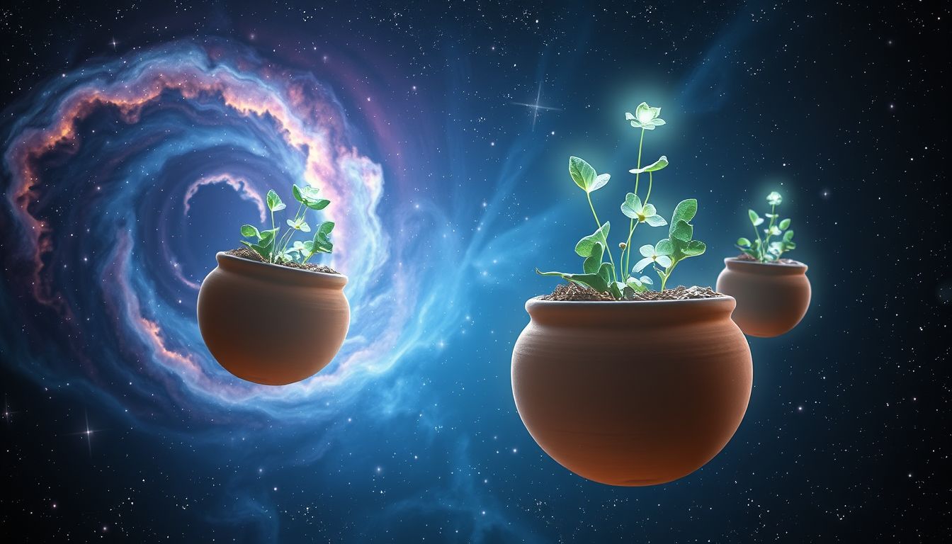 Tonwaren mit Pflanzen symbolisieren Wachstum und innere Entwicklung im Traum.