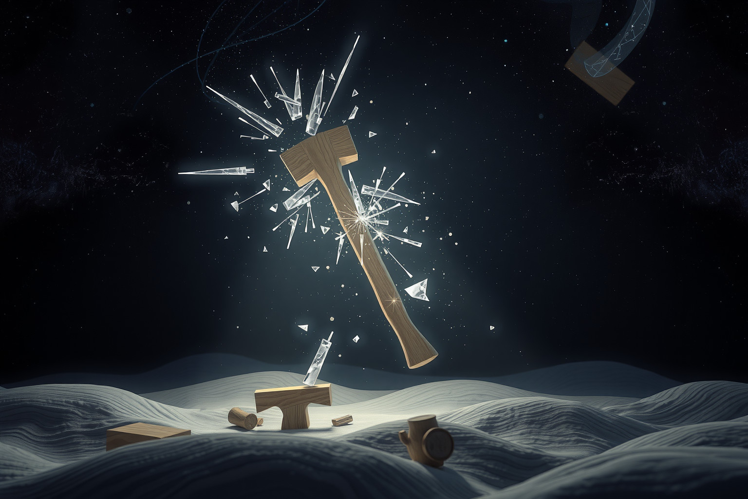 Vom Holzaxt getroffen zu werden symbolisiert plötzliche Warnung.