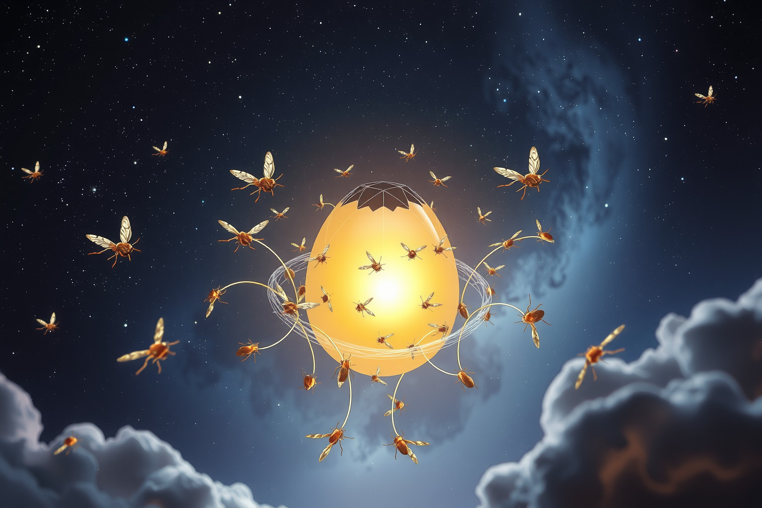 Ein von Insekten befallener Dotter symbolisiert innere Konflikte.