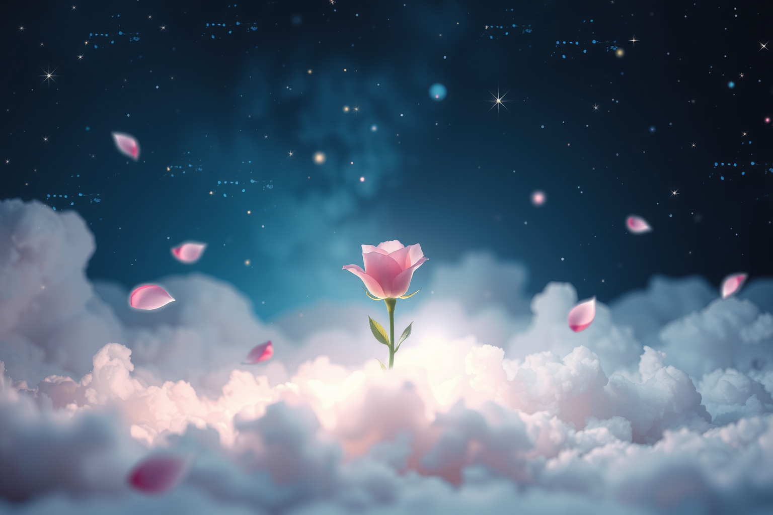 Eine rosa Rosenknospe symbolisiert zarte Liebe und neues Glück.