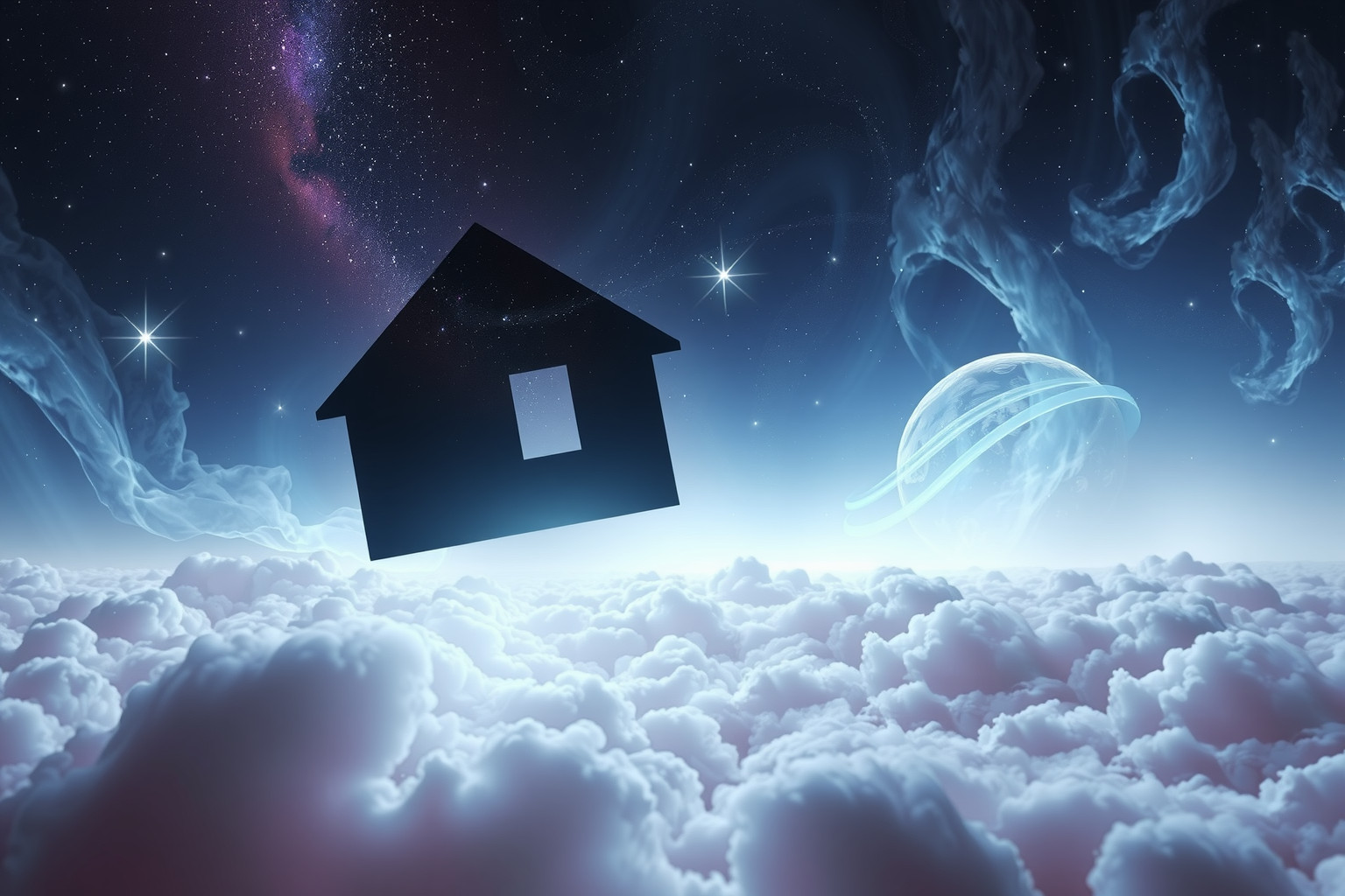 Ein stürzendes Haus symbolisiert plötzlichen Kontrollverlust im Leben.