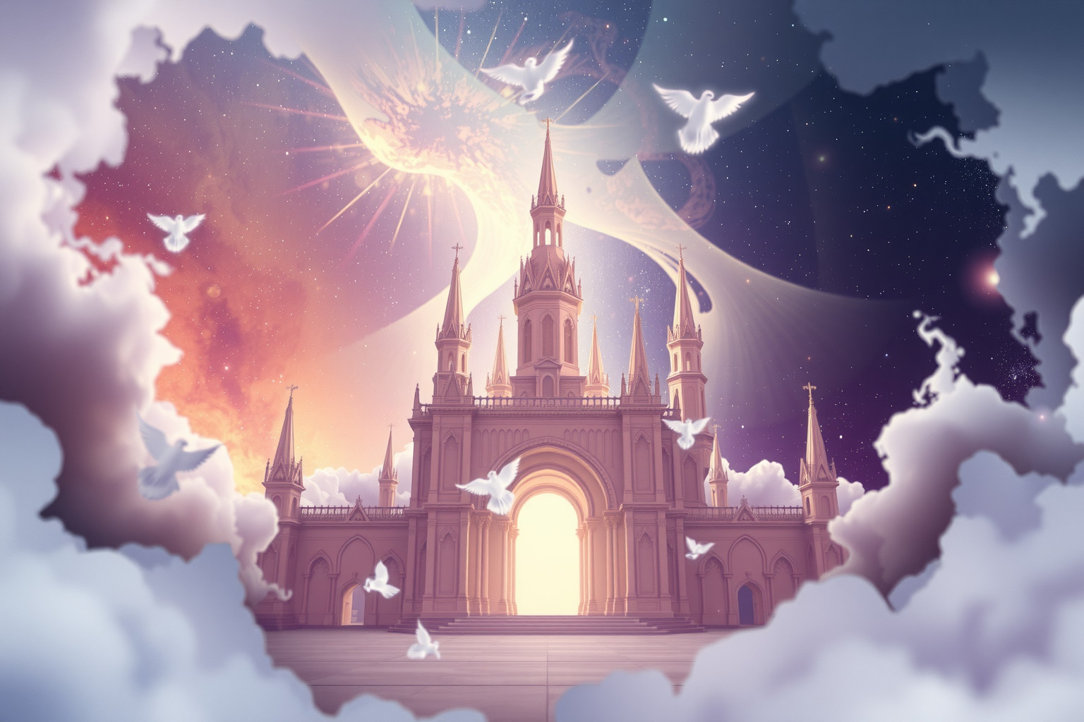 Das Verlassen der Kathedrale symbolisiert inneren Wandel und Loslösung.