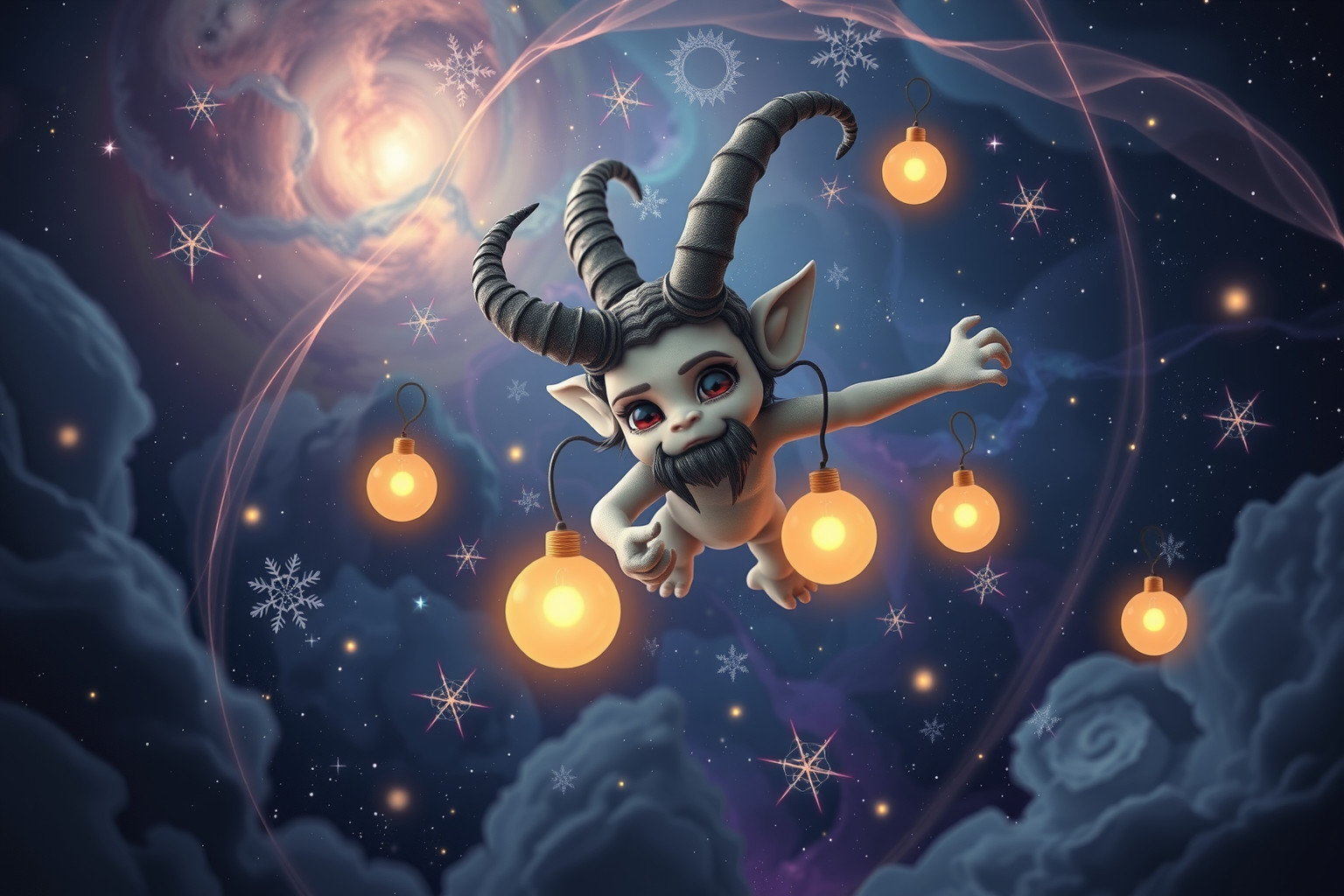 Einen freundlichen Krampus treffen symbolisiert überraschende Schutzgelegenheiten im Leben.