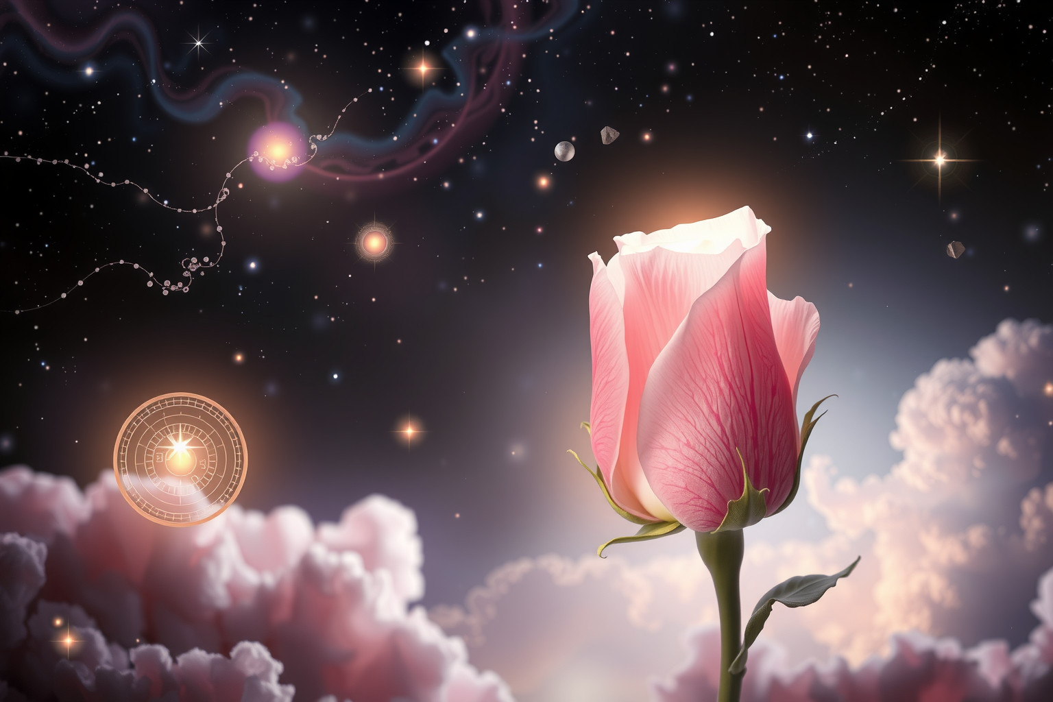 Eine sich öffnende Rosenknospe symbolisiert neues Leben und Hoffnung.