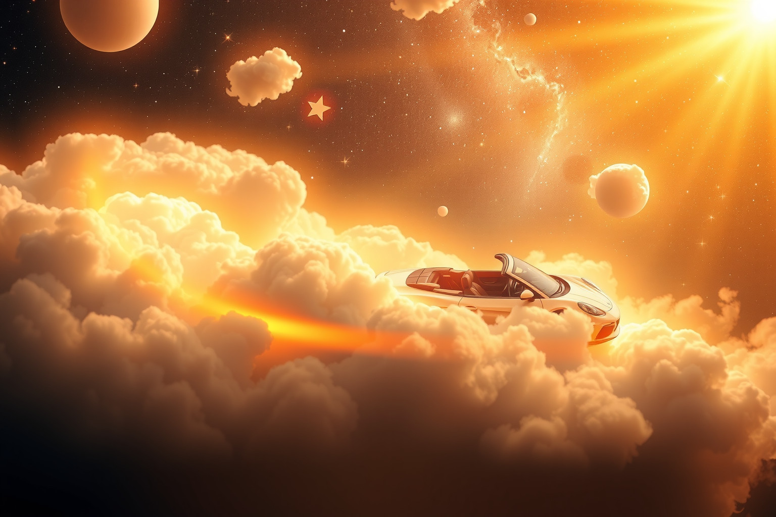 Bei Sonnenschein im Kabrio fahren symbolisiert Freiheit und Lebensfreude.