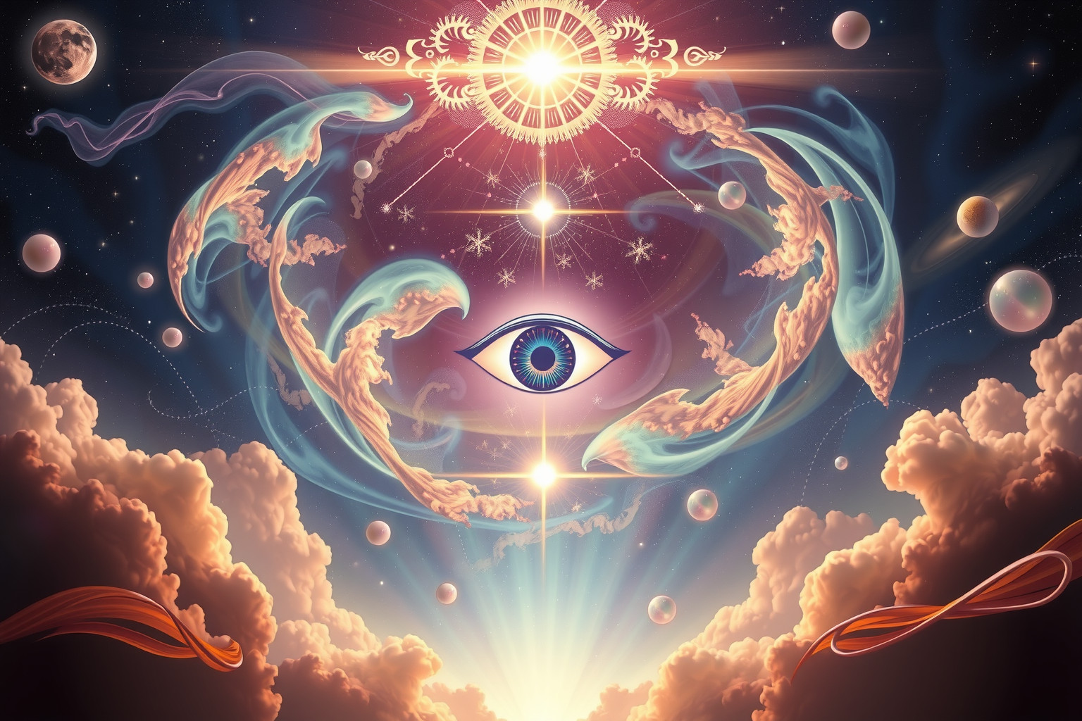 Das dritte Auge symbolisiert tiefes inneres Wissen und spirituelle Klarheit.