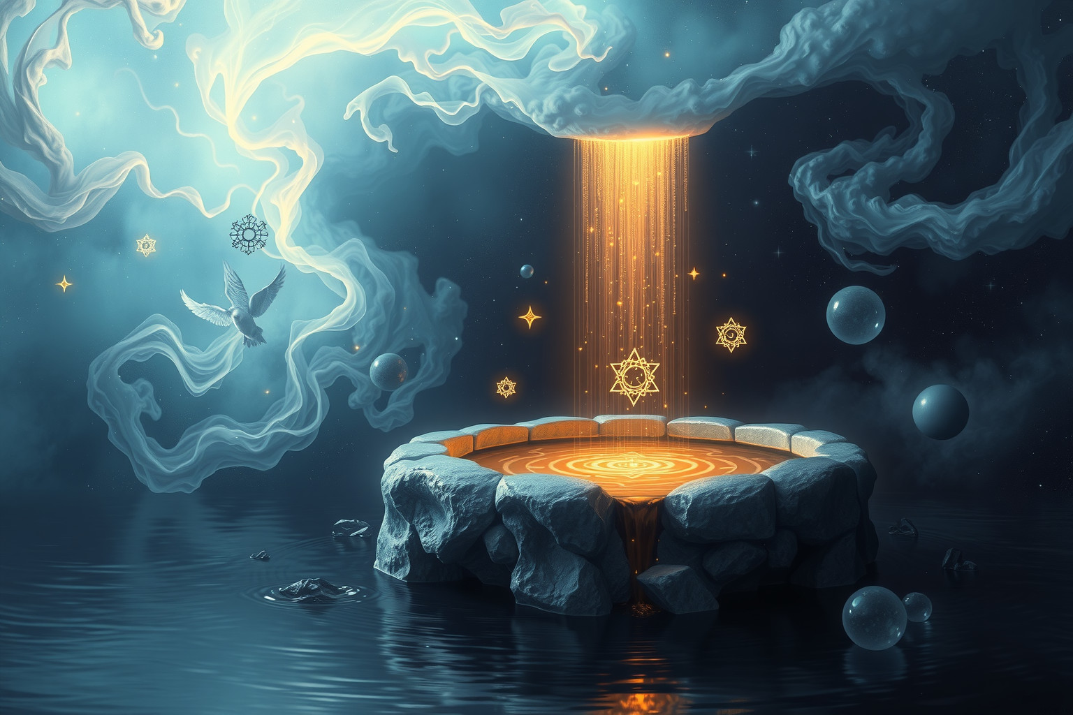 Der Brunnen symbolisiert im Traum verborgene Gefühle und innere Weisheit.