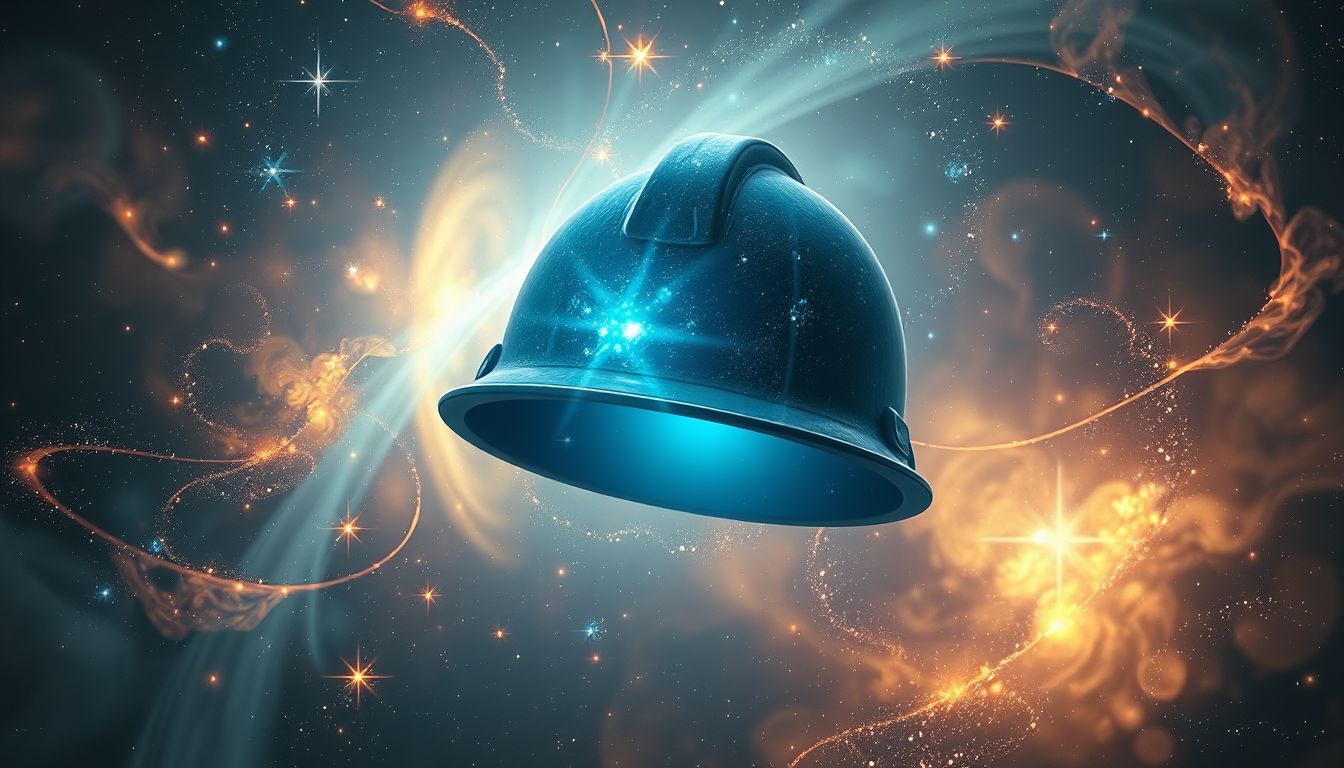 Die Bergarbeiterkappe symbolisiert Führung, Schutz und klaren Orientierungssinn.