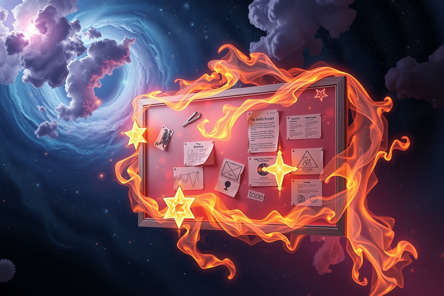 Ein brennendes Anschlagbrett symbolisiert oft dringende emotionale Konflikte.