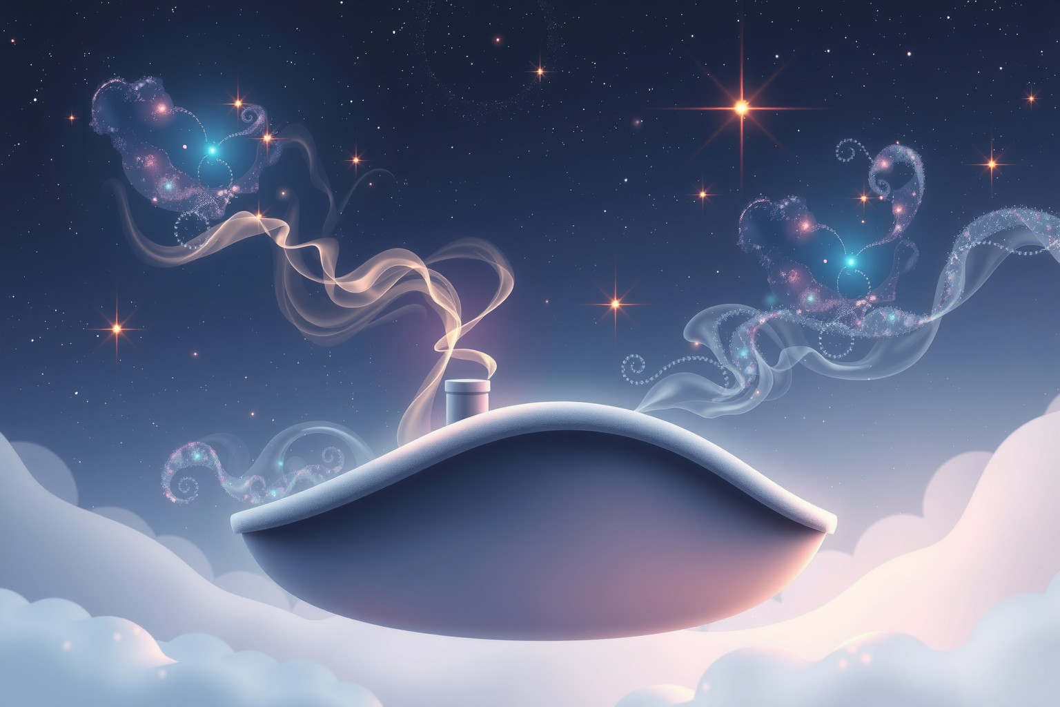 Ein Schornstein auf dem Dach symbolisiert verborgene Emotionen im Unterbewusstsein.