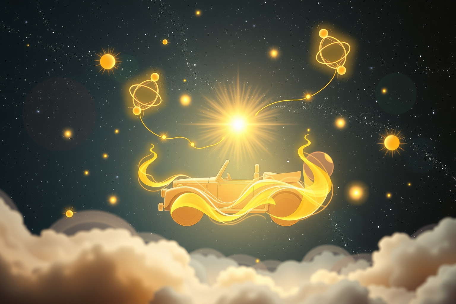 Ein gelbes Kabrio symbolisiert Lebensfreude und neue Freundschaften.