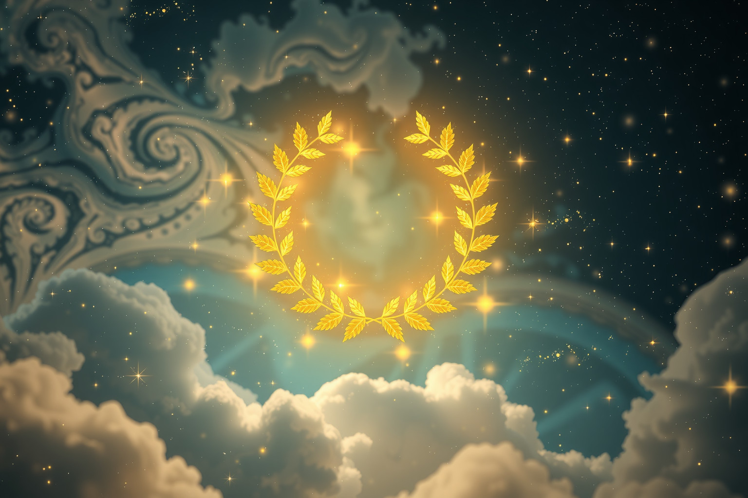 Ein goldener Lorbeerkranz symbolisiert oft Erfolg und Anerkennung im Traum.