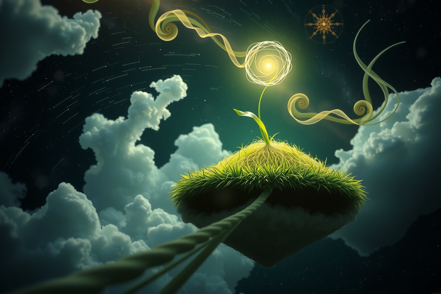 Ein grünes Dach symbolisiert Wachstum, Erneuerung und positive Hoffnung.