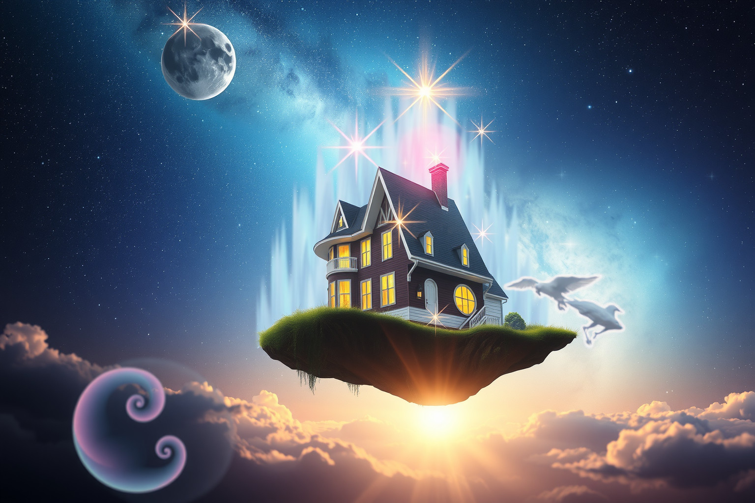 Ein veränderndes Haus symbolisiert persönliche Entwicklung und innere Wandlung.