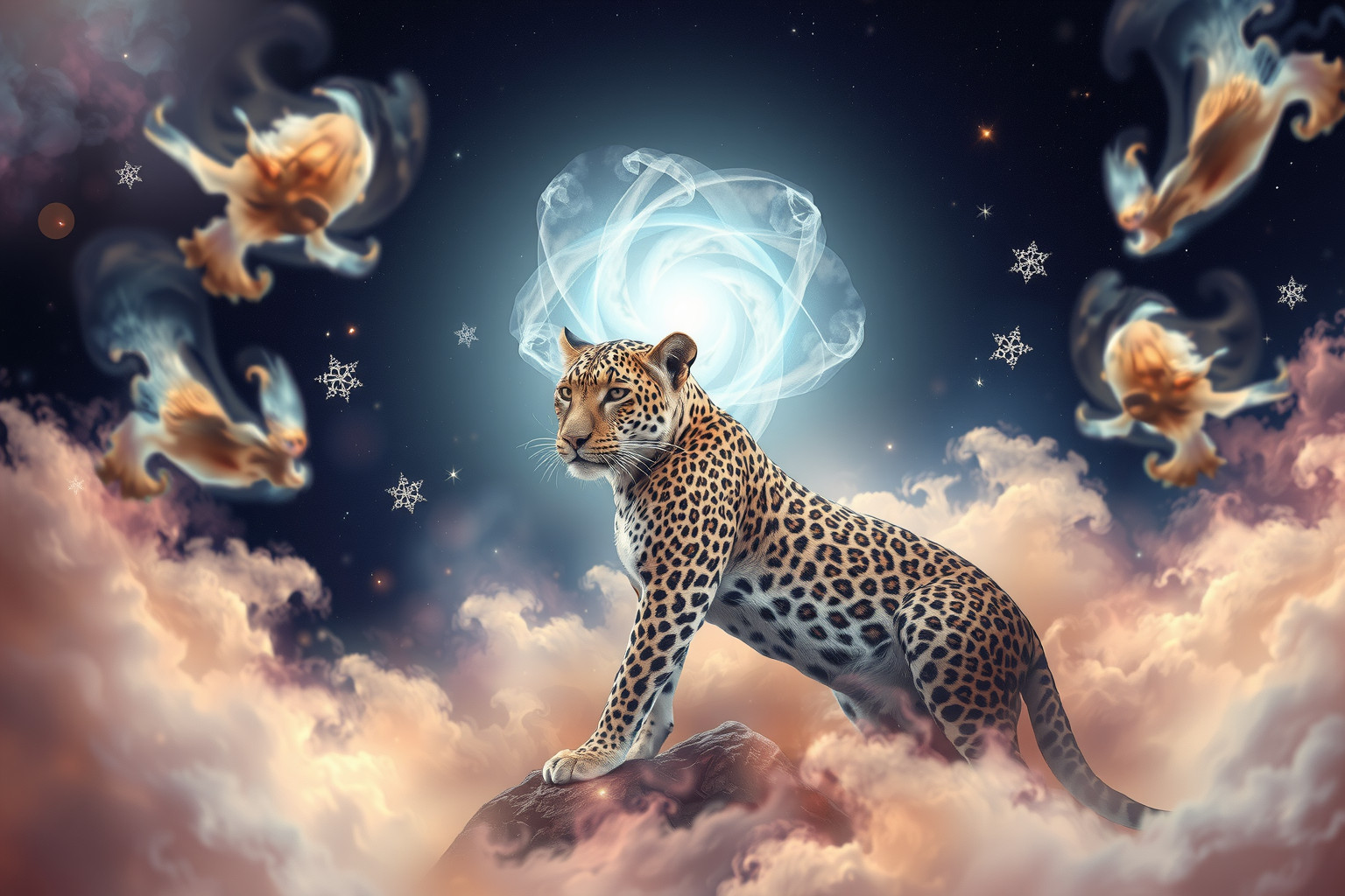 Ein Leopard symbolisiert Stärke und verborgene innere Kräfte.