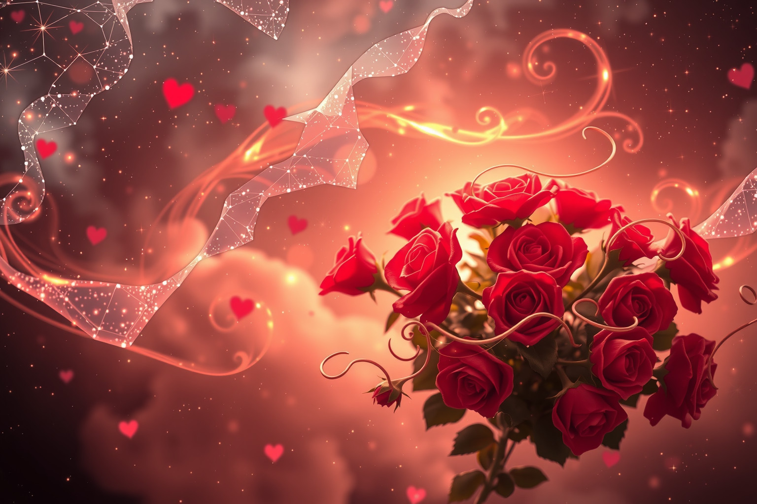 Ein roter Rosenbusch symbolisiert oft tiefe Liebe und Leidenschaft.