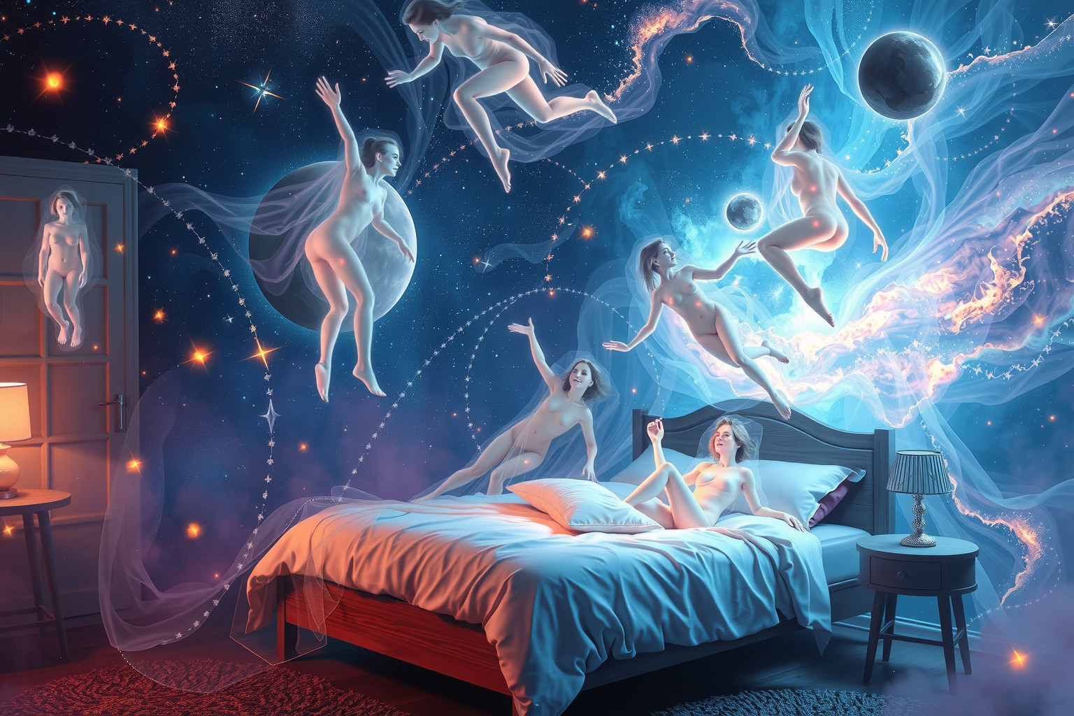 Ein volles Schlafzimmer im Traum symbolisiert innere Konflikte und Nähe.
