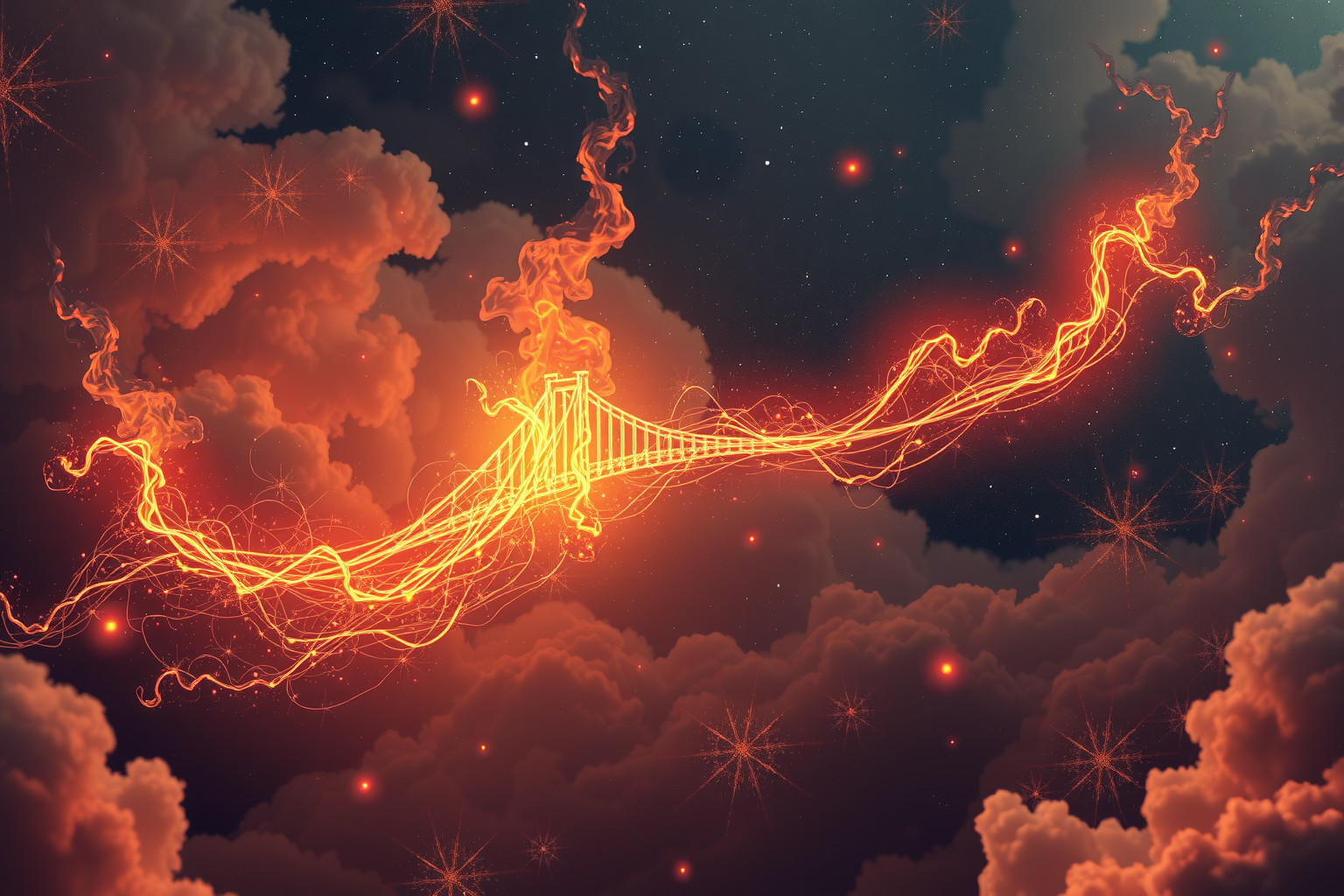Eine brennende Brücke symbolisiert oft unwiderrufliche Veränderungen im Leben.