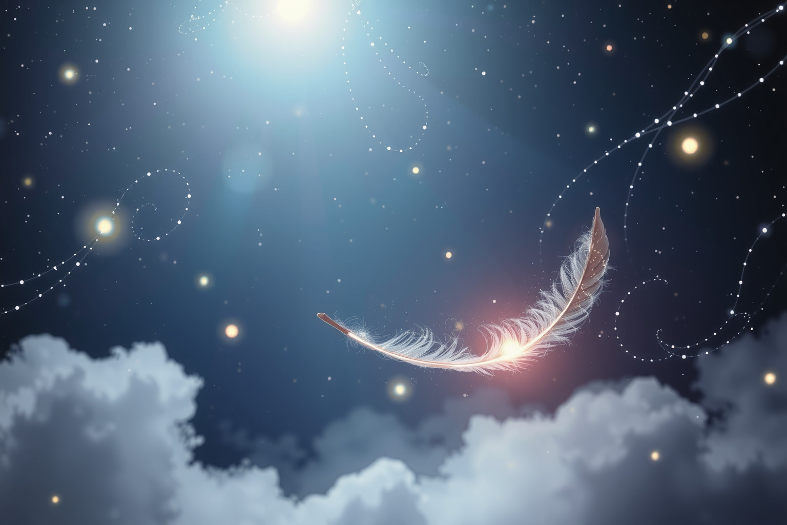 Eine Feder symbolisiert oft göttliche Führung und universelle Botschaften.