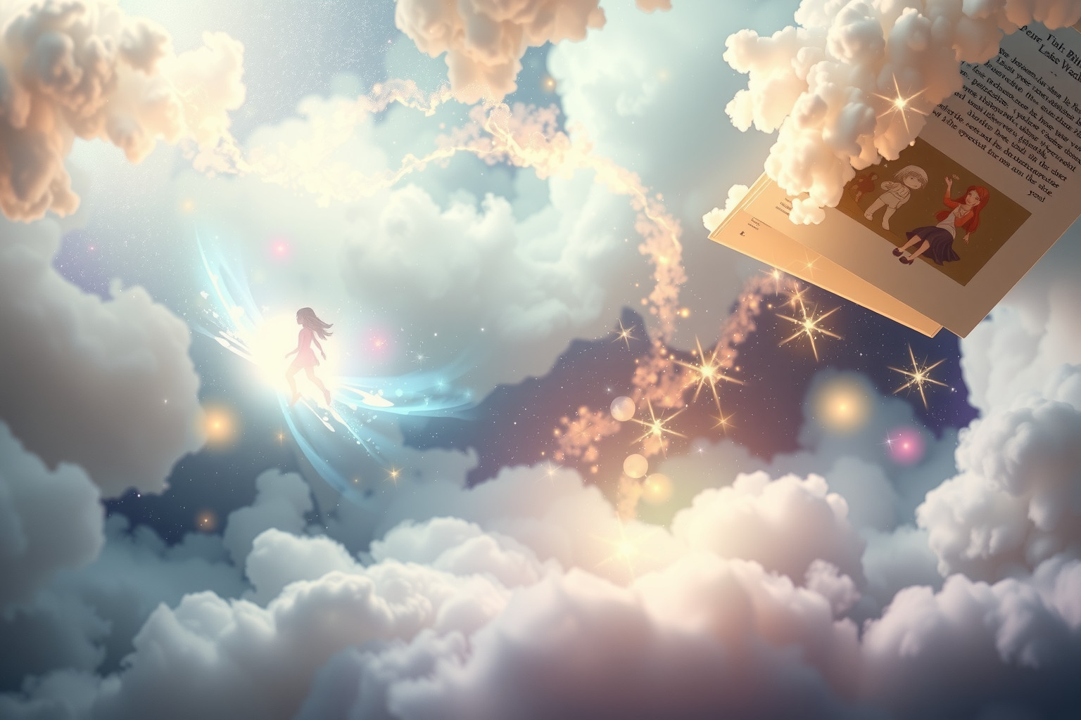 Eine Buchillustration im Traum symbolisiert neue Erkenntnisse und Inspiration.