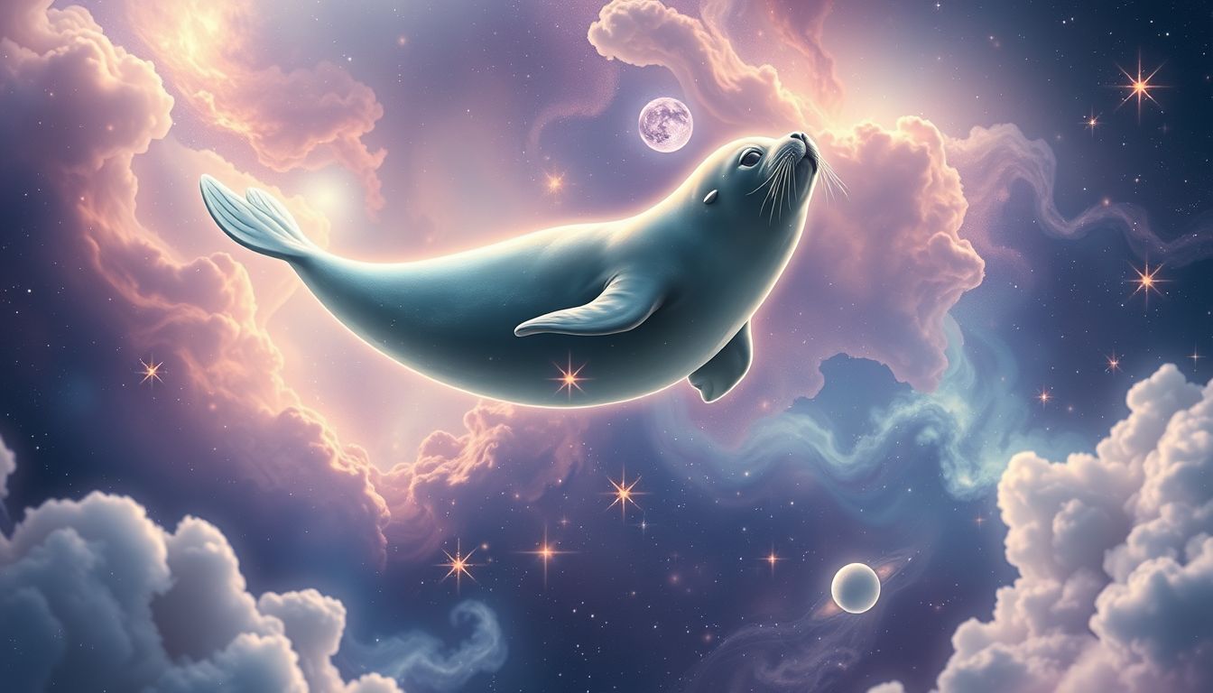 Eine fliegende Robbe symbolisiert unerwartete Freiheit und kreative Ideen.