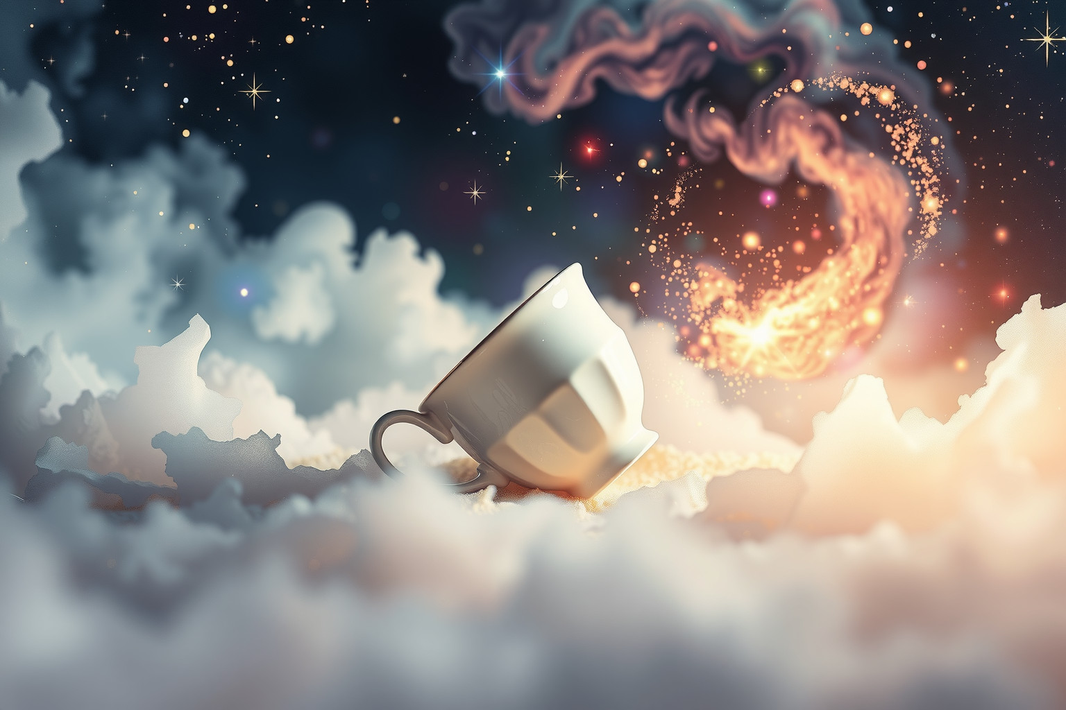 Eine fallende Teetasse symbolisiert unerwartete Veränderungen im Leben.