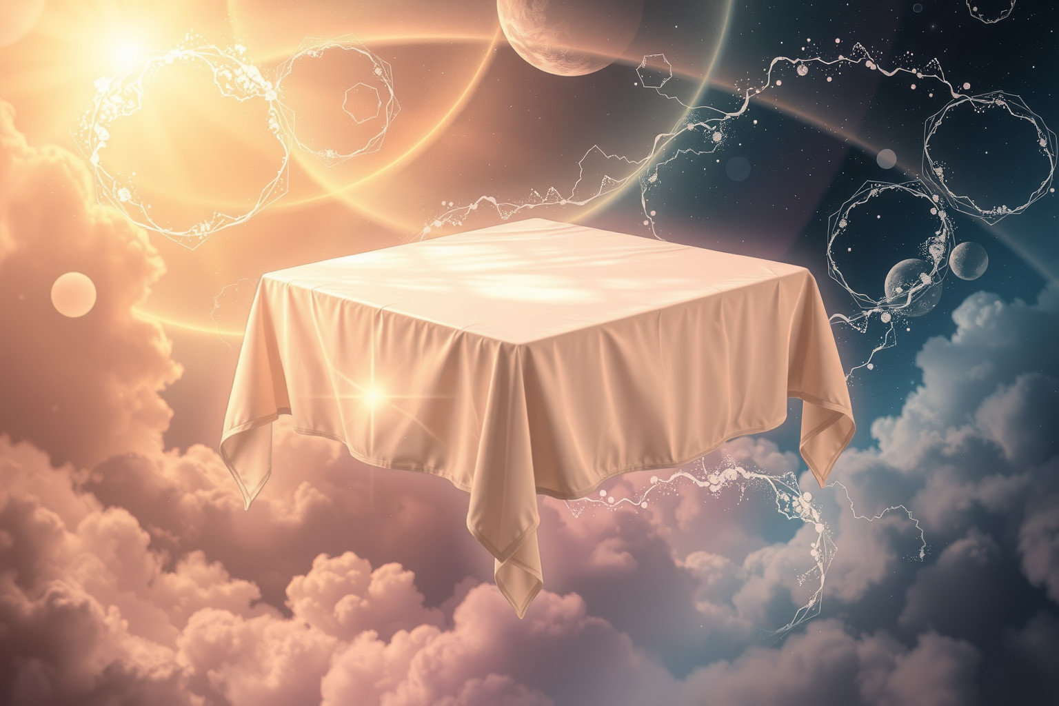 Eine gebügelte Tischdecke symbolisiert Ordnung und Harmonie im Leben.