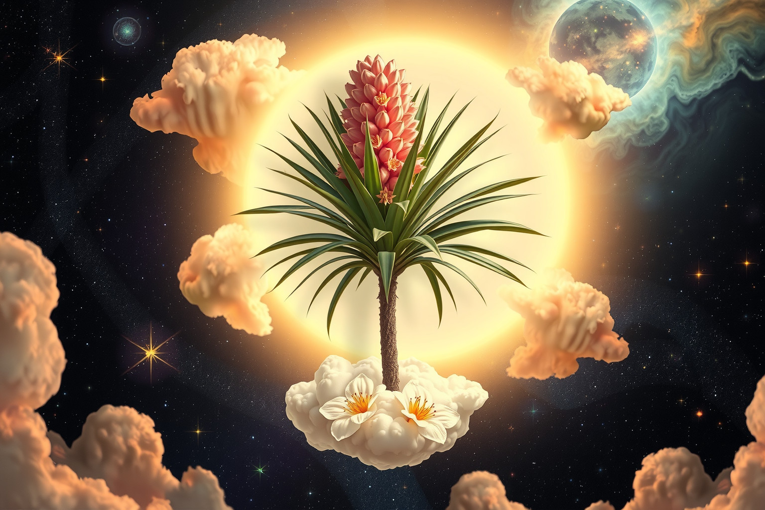 Eine blühende Yucca symbolisiert Wachstum und positive Veränderungen im Traum.