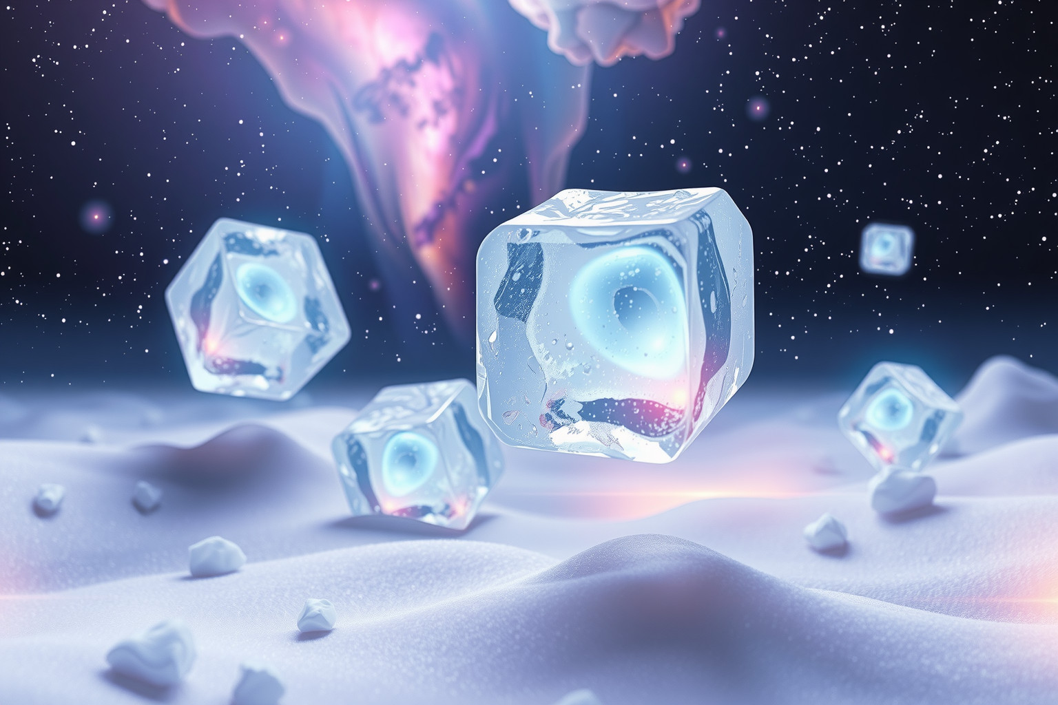 Eiswürfel symbolisieren oft blockierte Ideen und eingefrorene Kreativität.