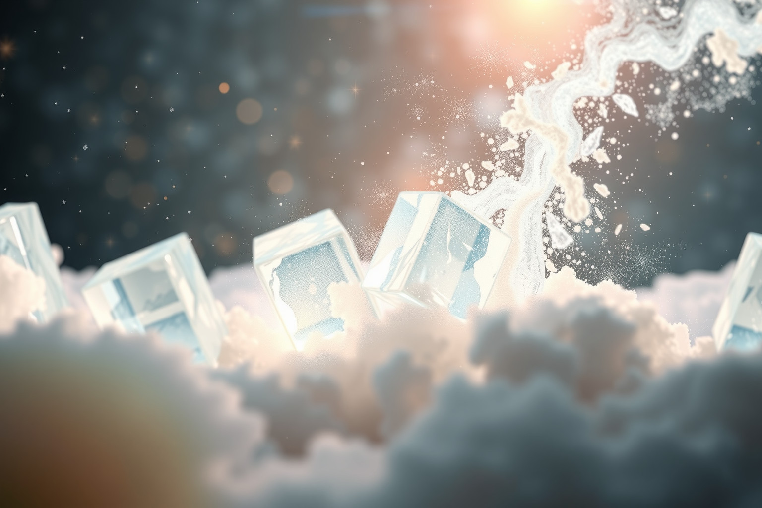 Eiswürfel symbolisieren das Loslassen eingefrorener emotionaler Altlasten.