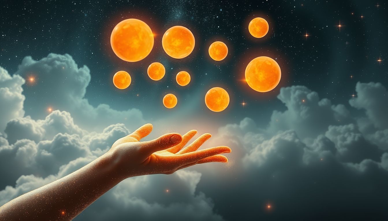 Mit Mandarinen jonglieren symbolisiert Geschicklichkeit im Umgang mit Herausforderungen.