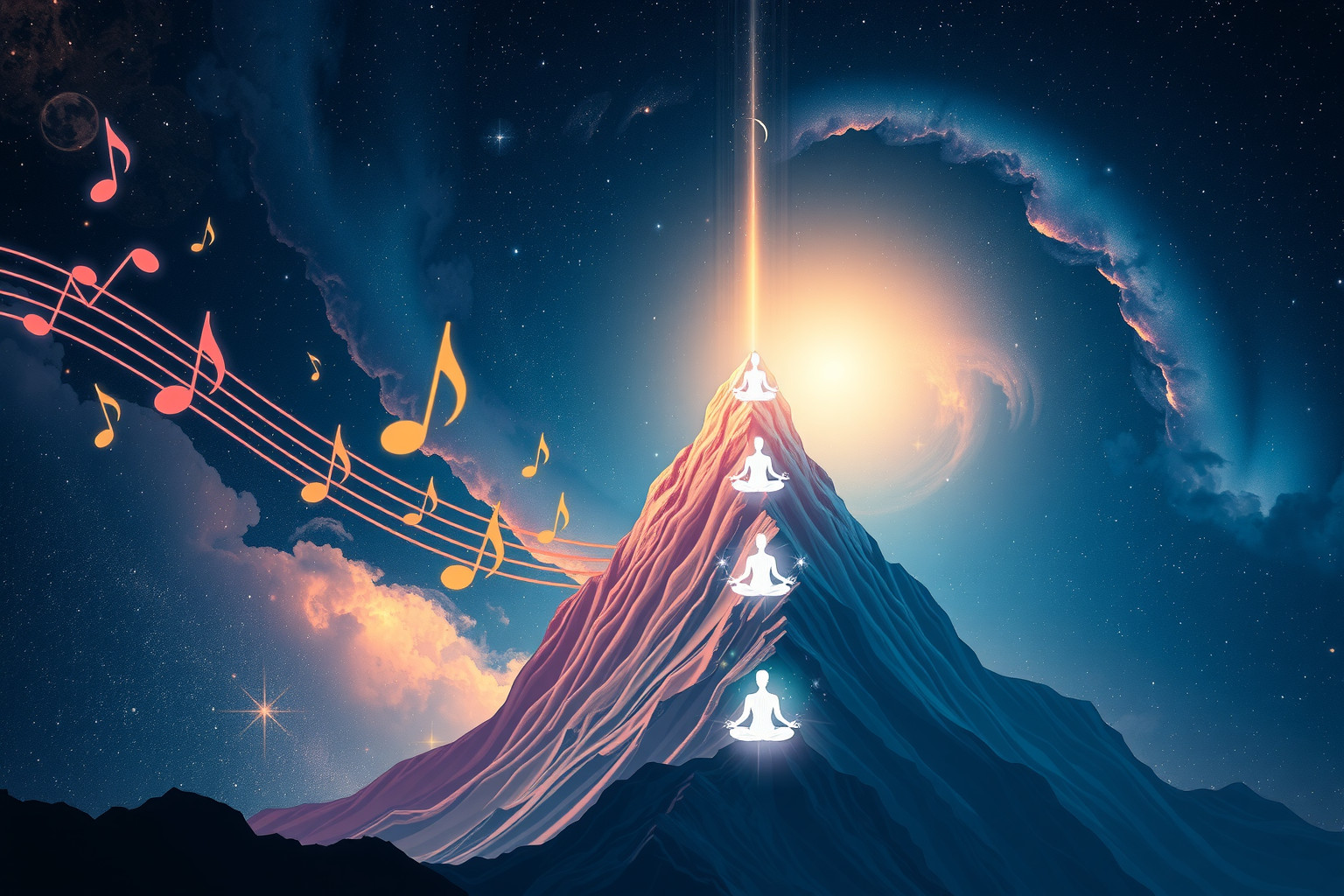 Ein Musikvideo auf einem Berg symbolisiert spirituellen Aufstieg und Erfolg.