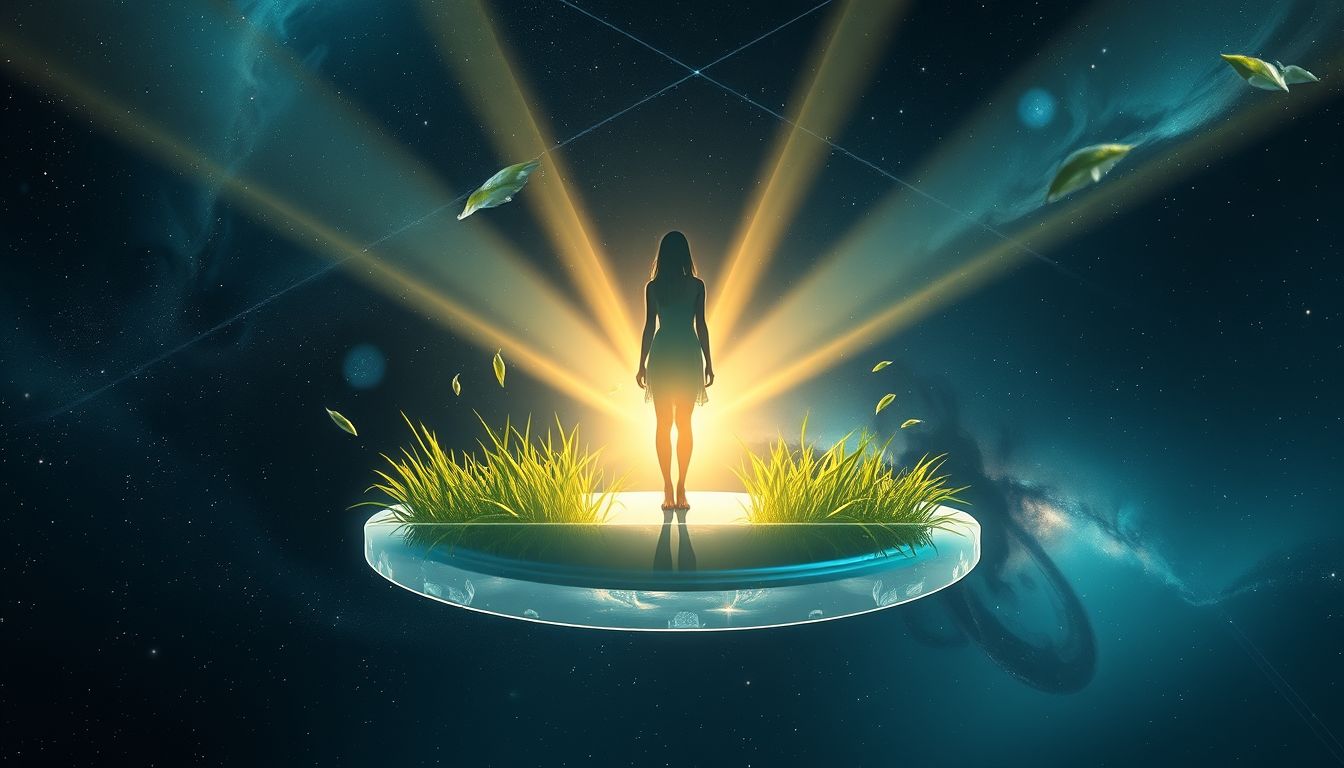 Stehen im Freien symbolisiert Freiheit, Naturverbundenheit und innere Ruhe.