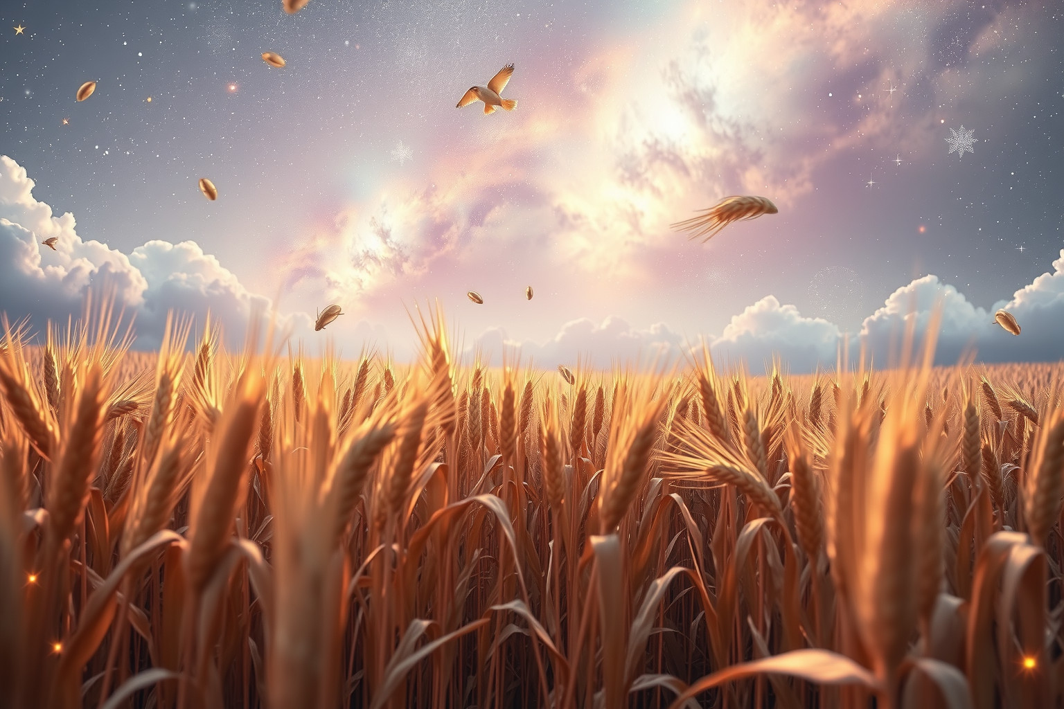 Ein reifes Kornfeld symbolisiert Ernte und erfüllte Lebensziele.